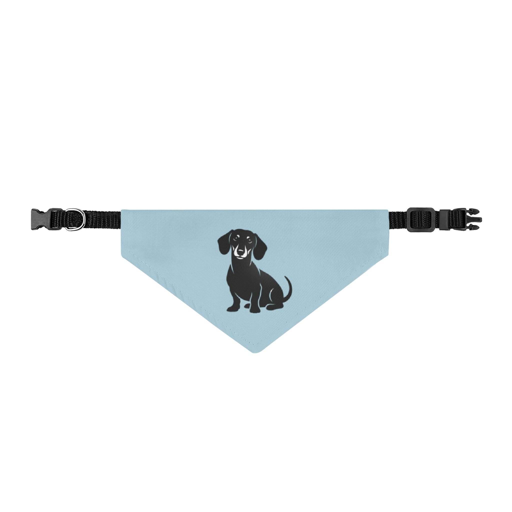 Dachshund Bandana for Dogs | Powder Blue Black Silhouette Design | Dachshund Lover Gift