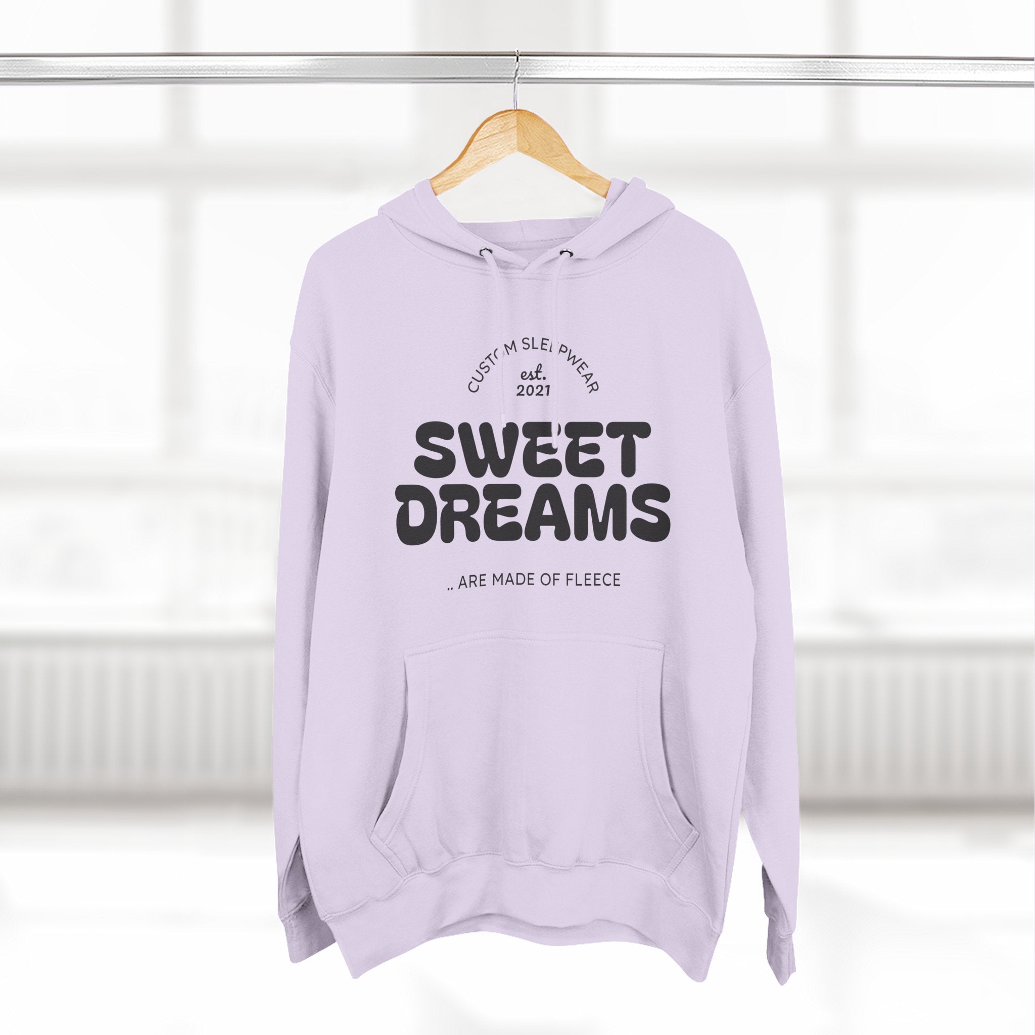 Sweet Dreams Hoodie — Cozy Fleece Pullover with Retro Script