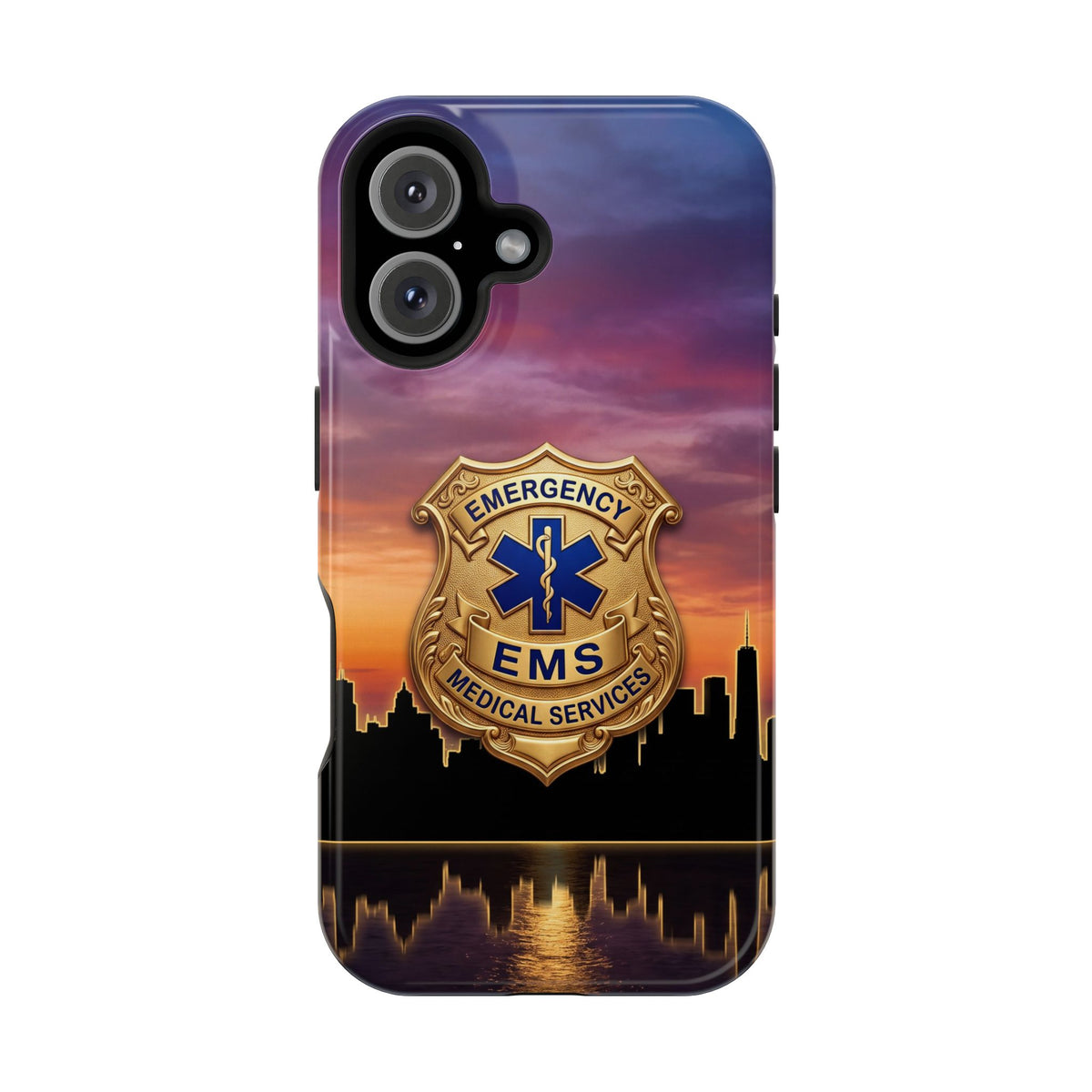 EMS Badge Sunset Skyline Phone Case — Magnetic Wireless Charging Cover