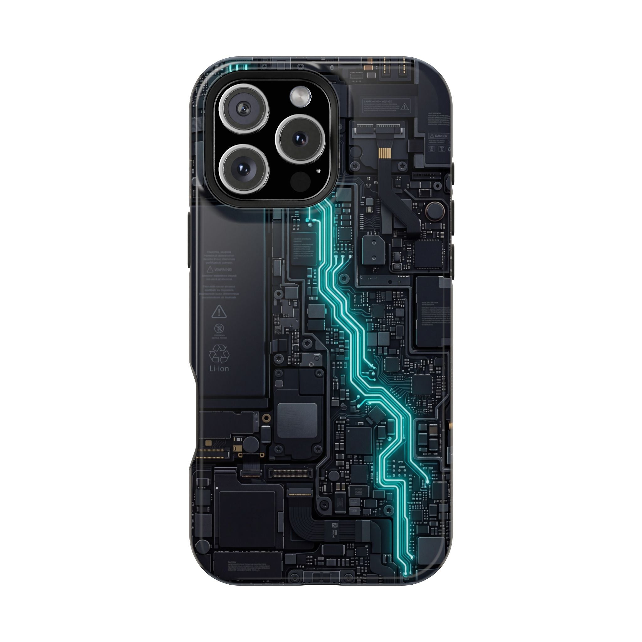 Cyan Bolt Electrician Phone Case — Electric Circuit Wireless Charging Cover