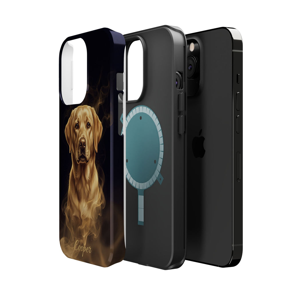 Personalized Gold Smoke Labrador Phone Case — Tough Magnetic Case with Wireless Charging