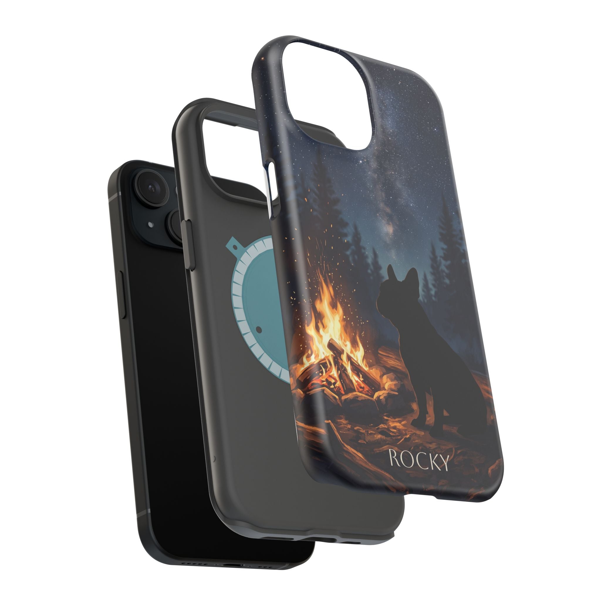 Personalized French Bulldog Campfire Phone Case — Wireless Charging Cover