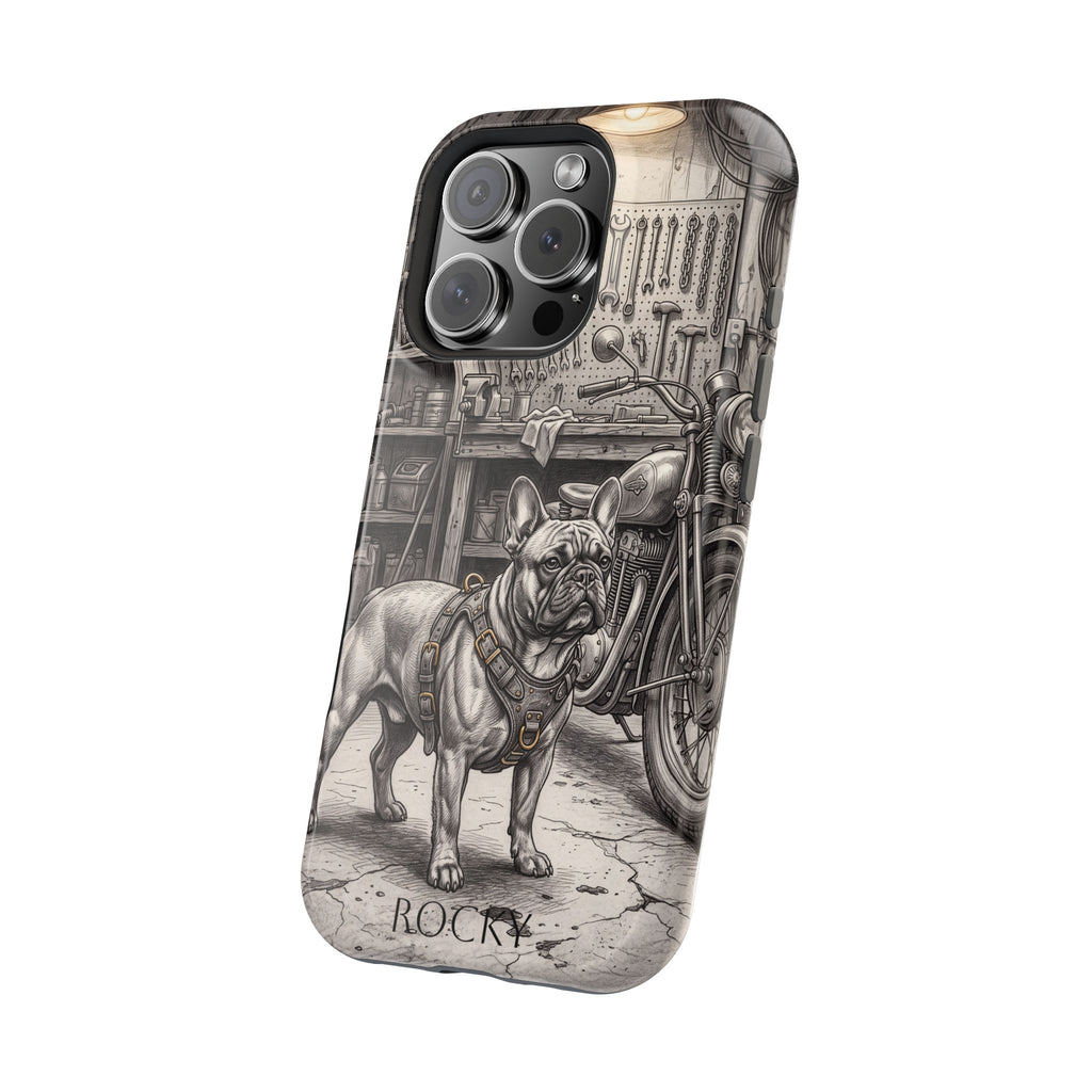 Personalized French Bulldog Vintage Street Phone Case — Wireless Charging Cover