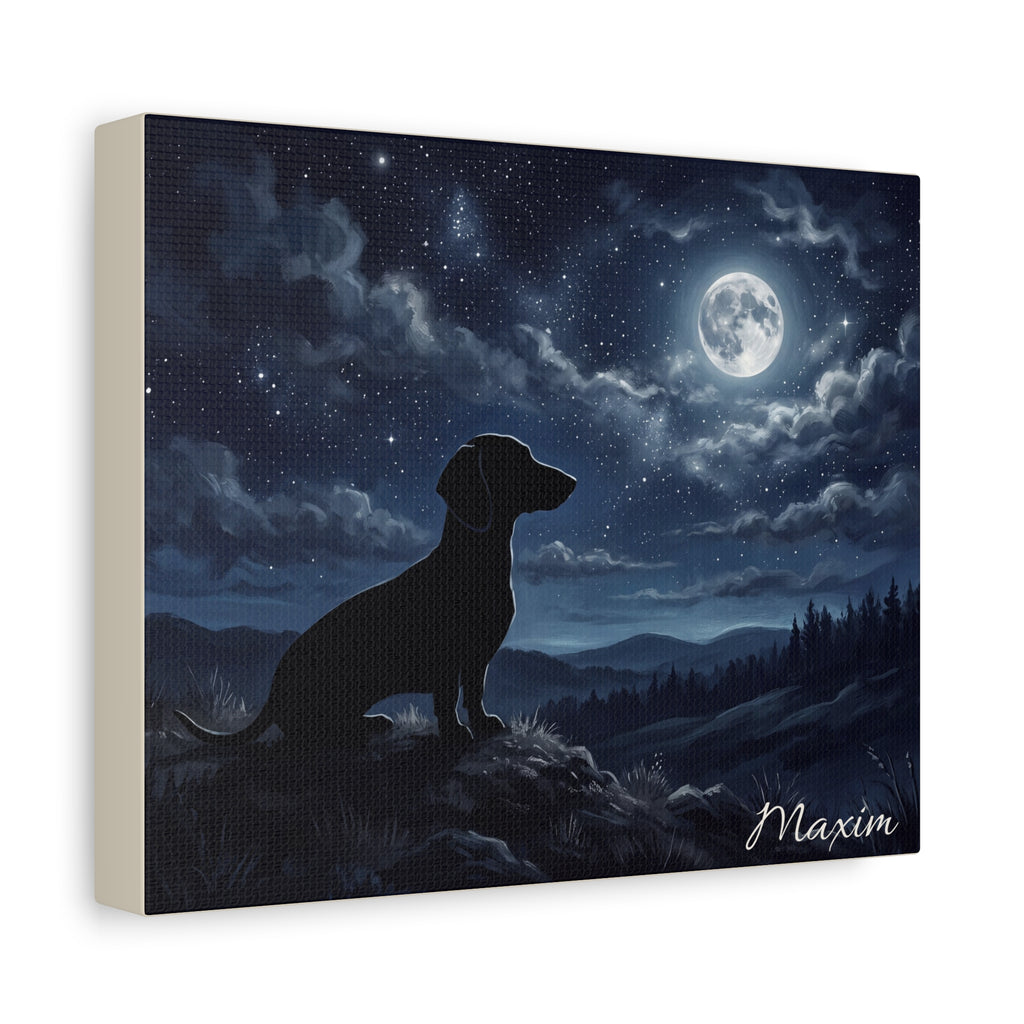 Dachshund Silhouette Personalized Canvas | Autumn Sunset Wall Art