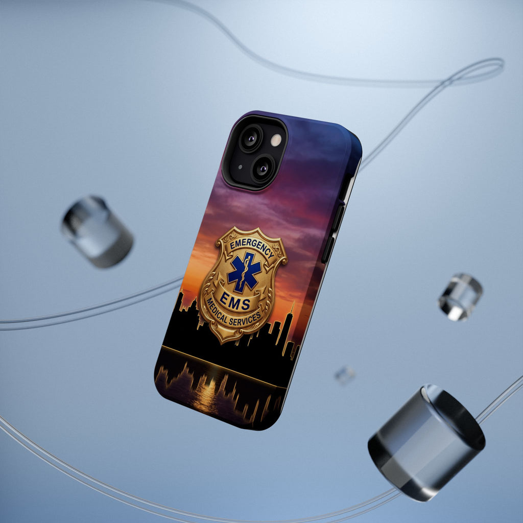 EMS Badge Sunset Skyline Phone Case — Magnetic Wireless Charging Cover