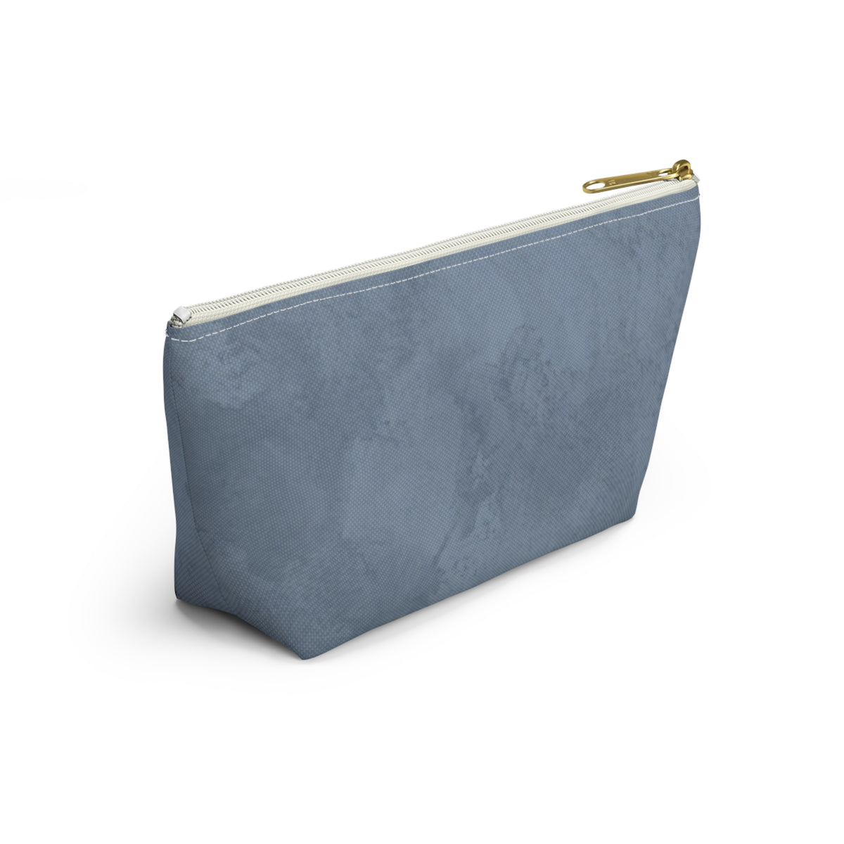 RN Floral Caduceus Dusty Blue Accessory Pouch — T-Bottom Zipper Bag