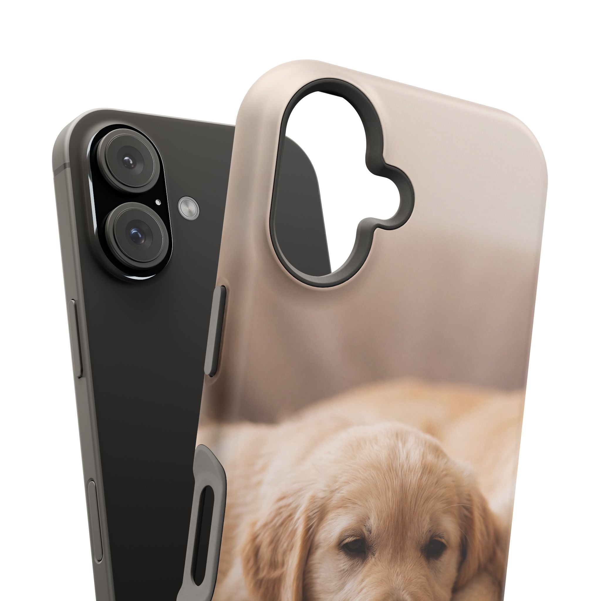 Golden Retriever Puppy Phone Case — Impact-Resistant Wireless Charging Cover