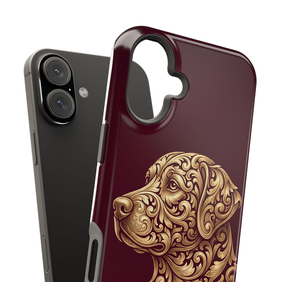 Personalized Gold Filigree Labrador Phone Case — Tough Magnetic Case with Wireless Charging