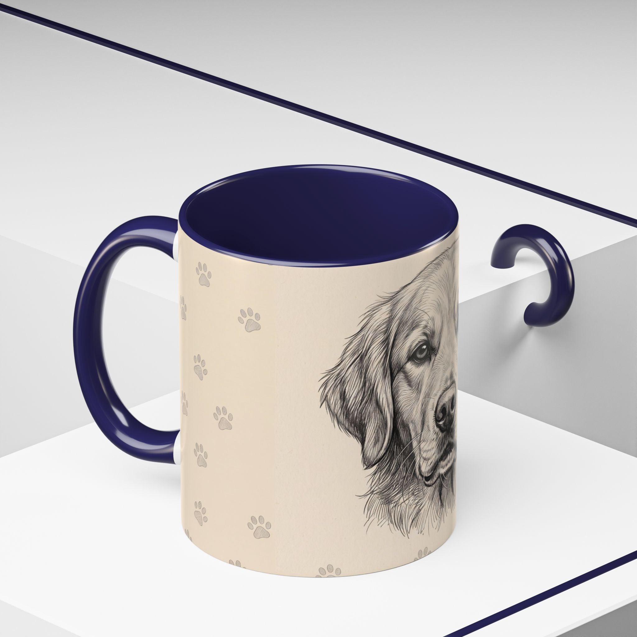 Golden Retriever Sketch Mug | Golden Retriever Lover Gift | Pencil Art Dog Coffee Mug