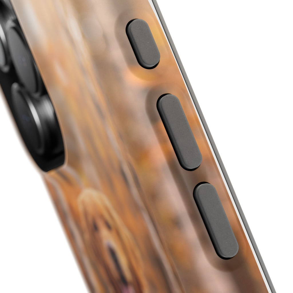 Autumn Golden Retriever Phone Case — Impact-Resistant Wireless Charging Cover