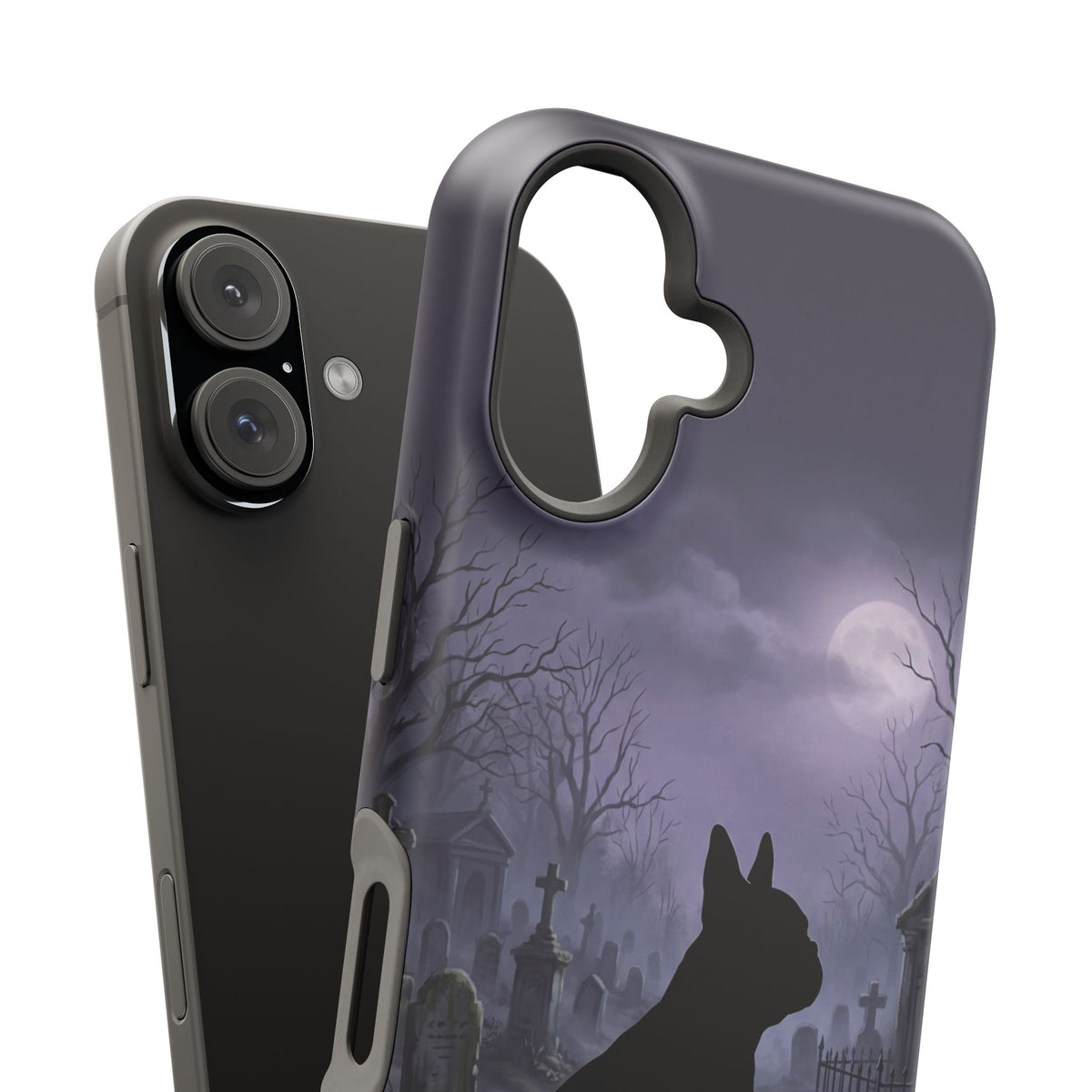Personalized French Bulldog Moonlit Graveyard Phone Case — Wireless Charging Cover