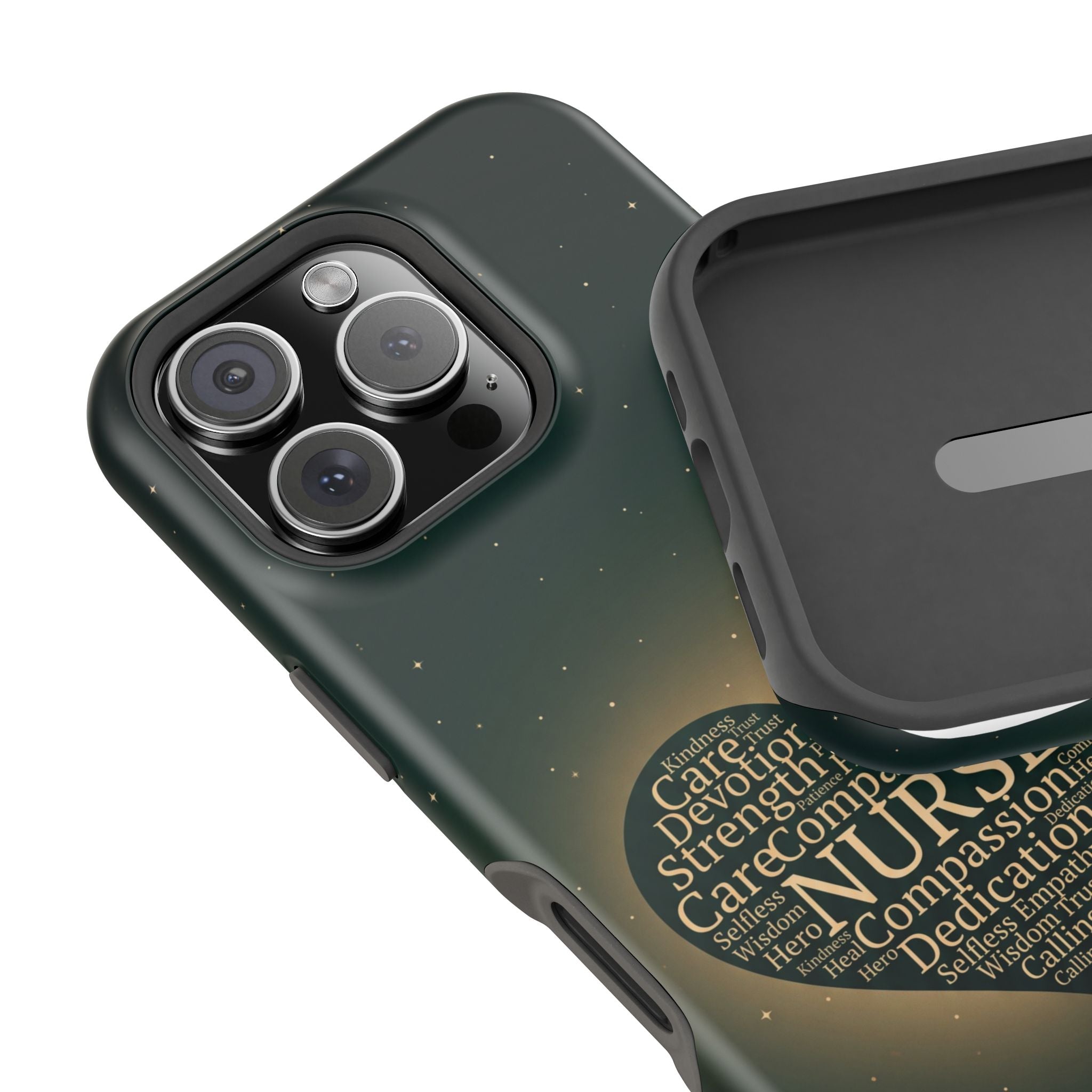 Nurse Heart Word and Art Phone Case — Impact-Resistant Wireless Charging Cover