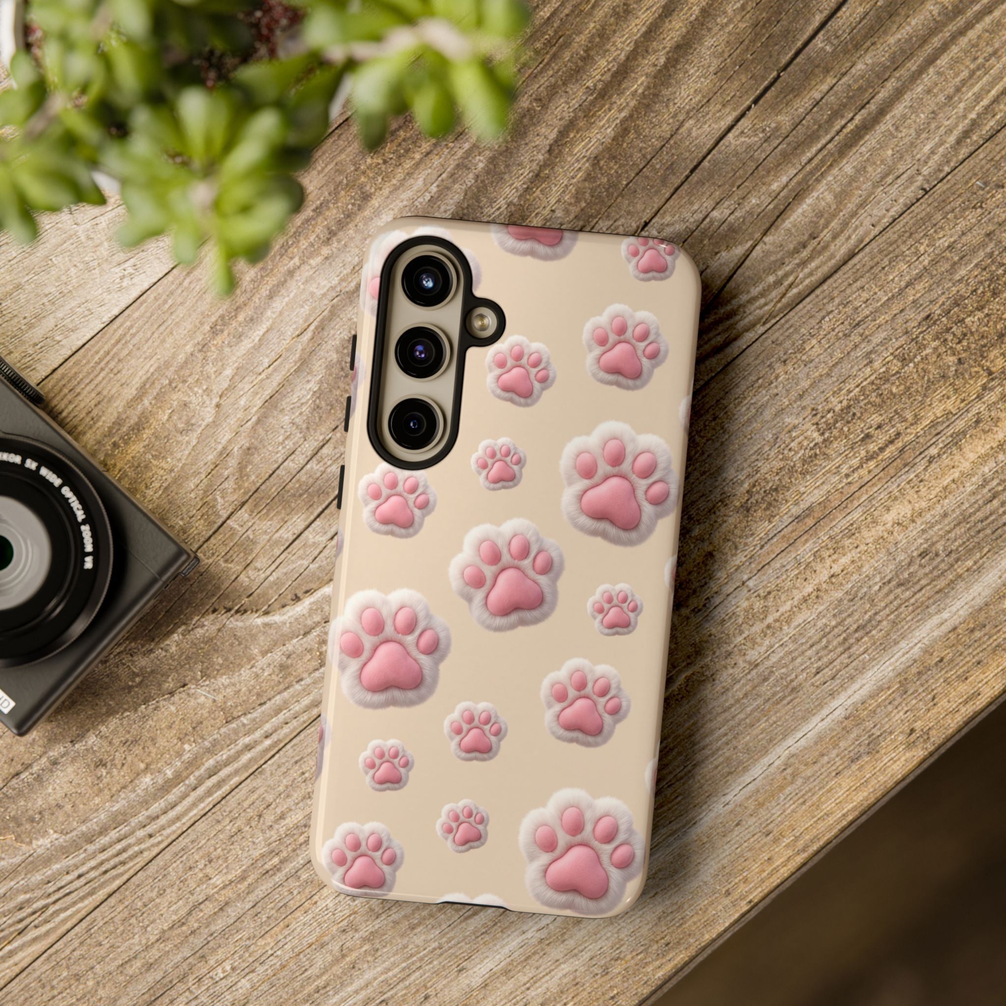 Golden Retriever Paw Print Phone Case | Cute Pink Paw Pattern for Dog Lovers | iPhone & Samsung