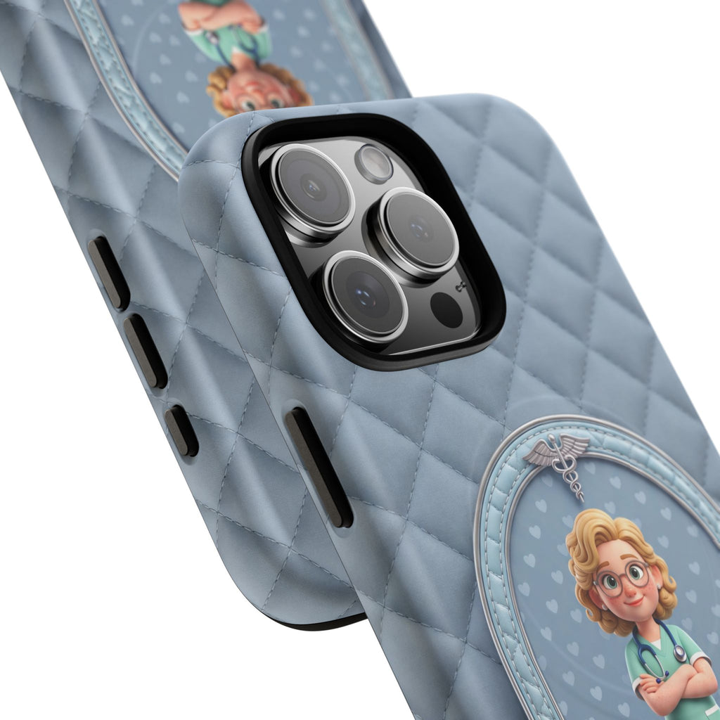 Personalized Nurse Phone Case | Quilted Badge Design, Custom Name iPhone Case