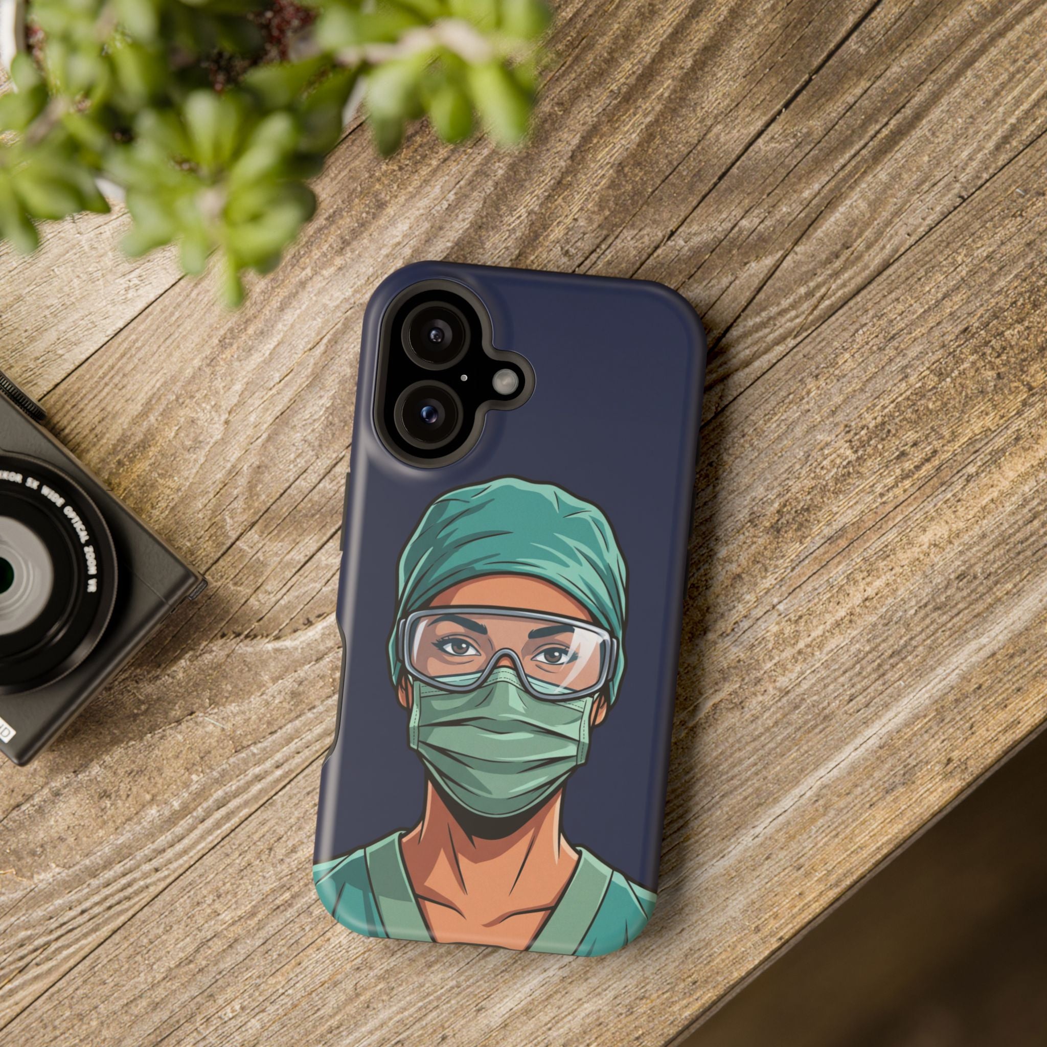 Bold Nurse Portrait Phone Case — Magnetic Wireless Charging Cover