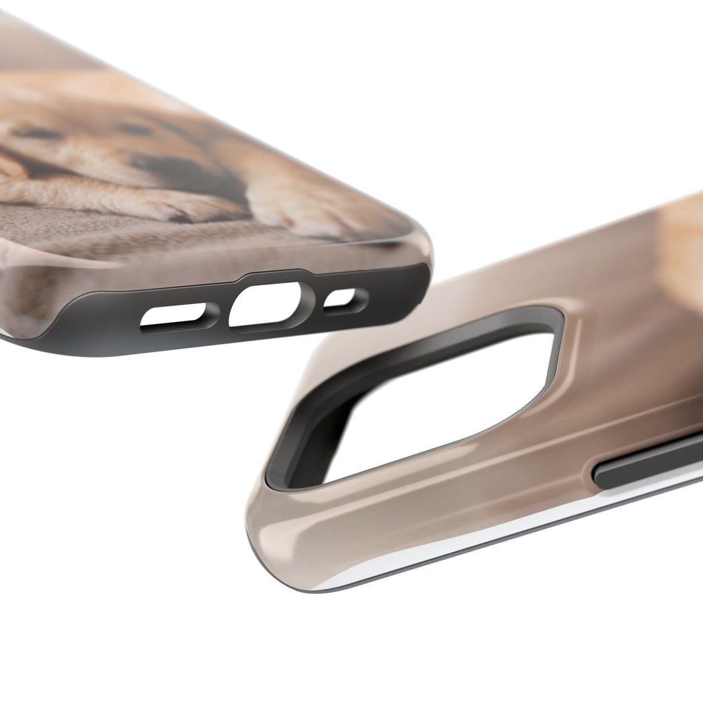 Golden Retriever Puppy Phone Case — Impact-Resistant Wireless Charging Cover