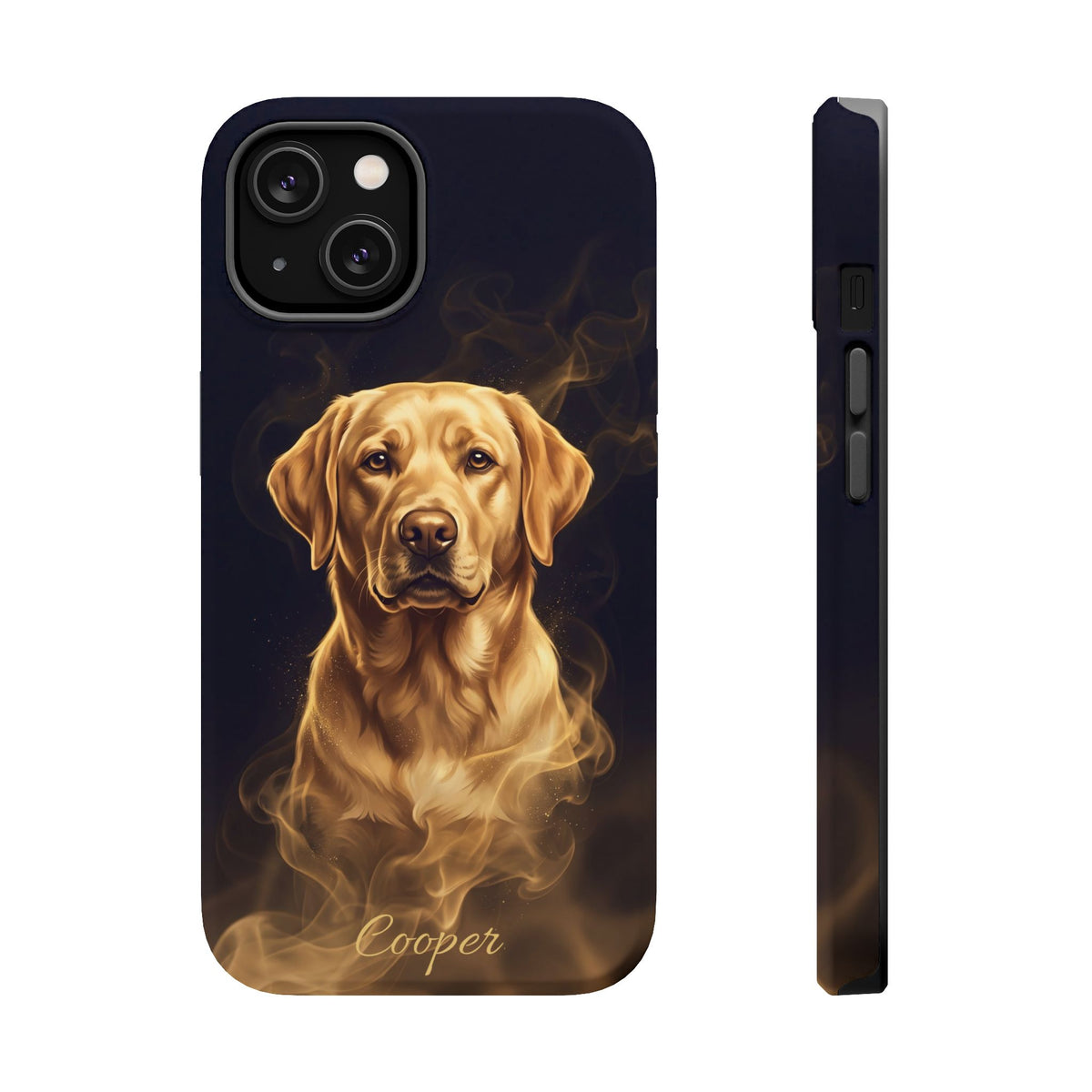 Personalized Gold Smoke Labrador Phone Case — Tough Magnetic Case with Wireless Charging