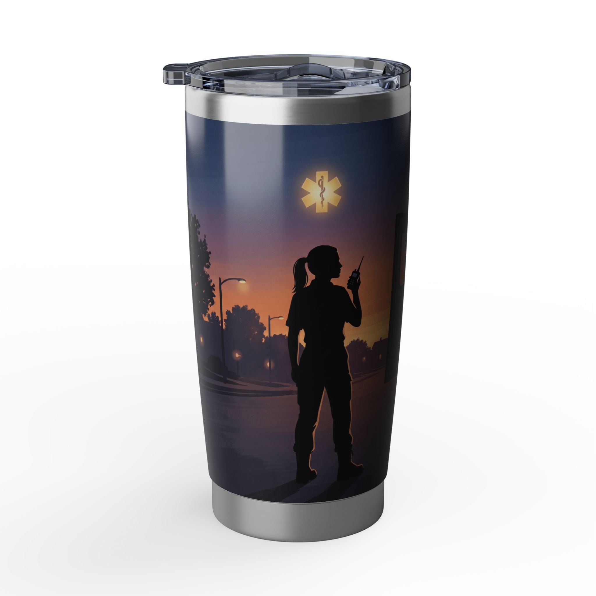 Paramedic/EMT 20oz Tumbler – Female Paramedic Silhouette Design