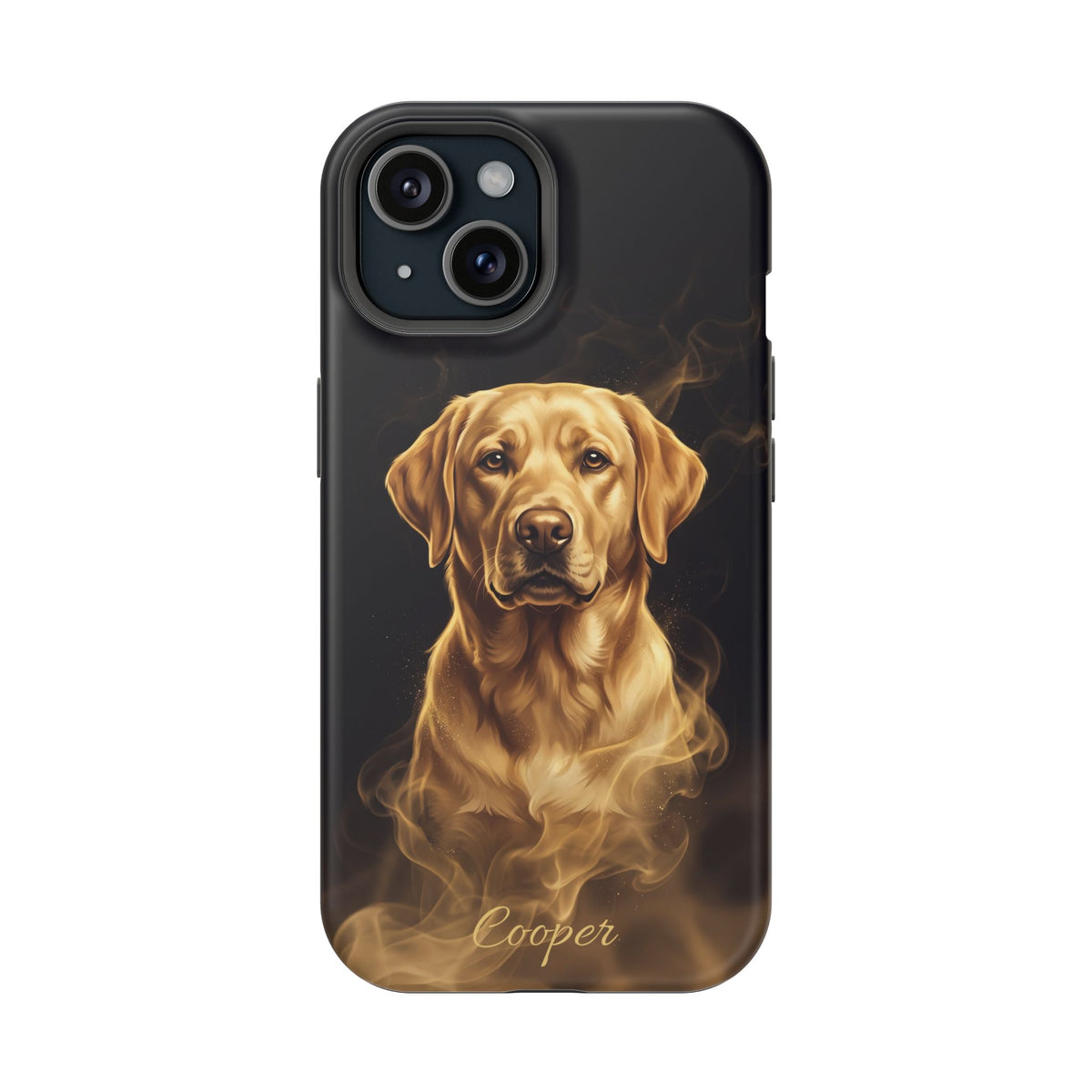 Personalized Gold Smoke Labrador Phone Case — Tough Magnetic Case with Wireless Charging