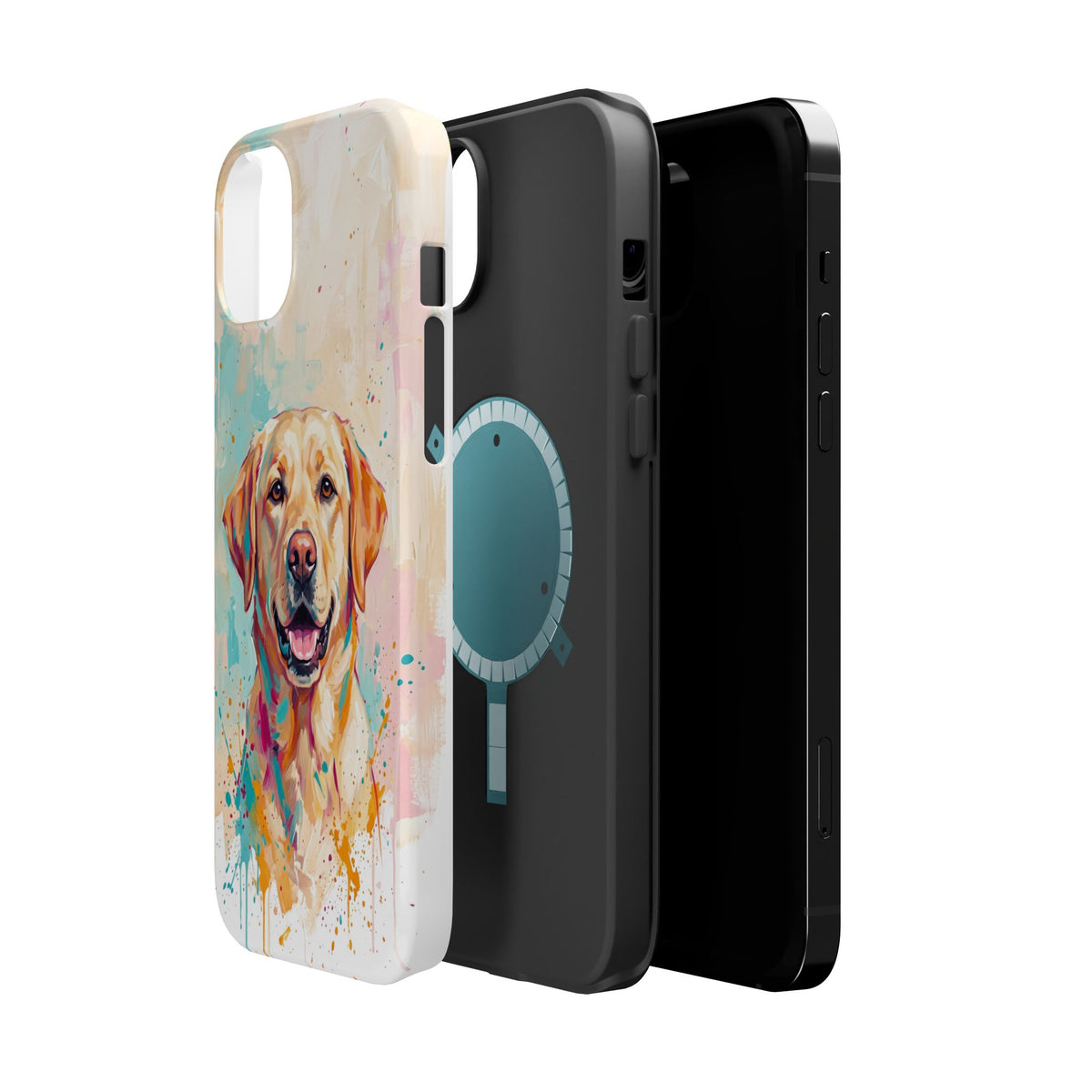Yellow Labrador Colour Splash Phone Case — Tough Magnetic Case with Wireless Charging