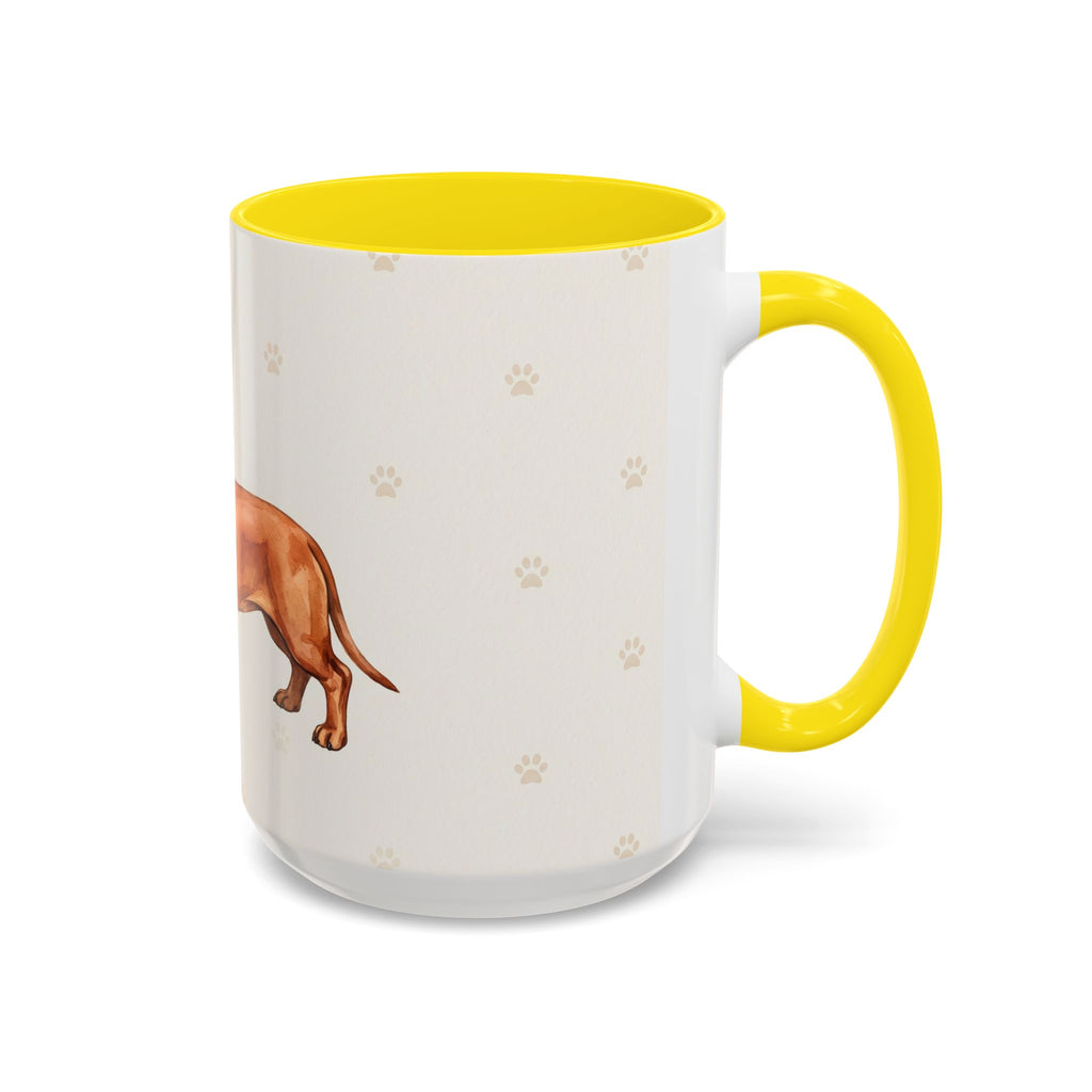 Dachshund Lover Mug – Wiener Dog with Scarf, Cute Watercolor Dachshund Gift Mug