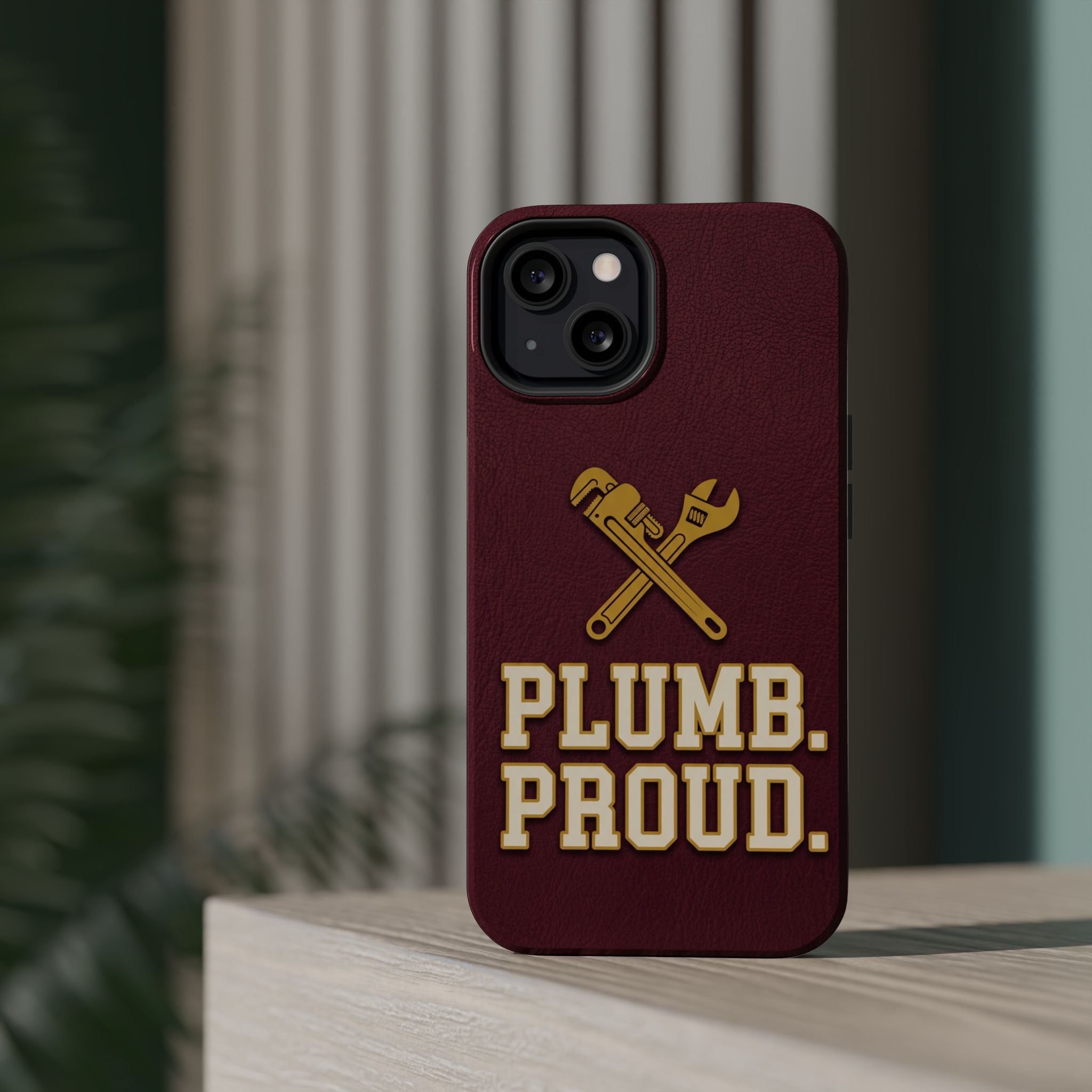 Plumb. Proud. Phone Case — Crossed Wrenches Wireless Charging Cover