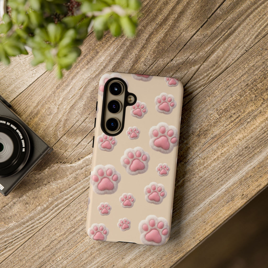 Golden Retriever Paw Print Phone Case | Cute Pink Paw Pattern for Dog Lovers | iPhone & Samsung