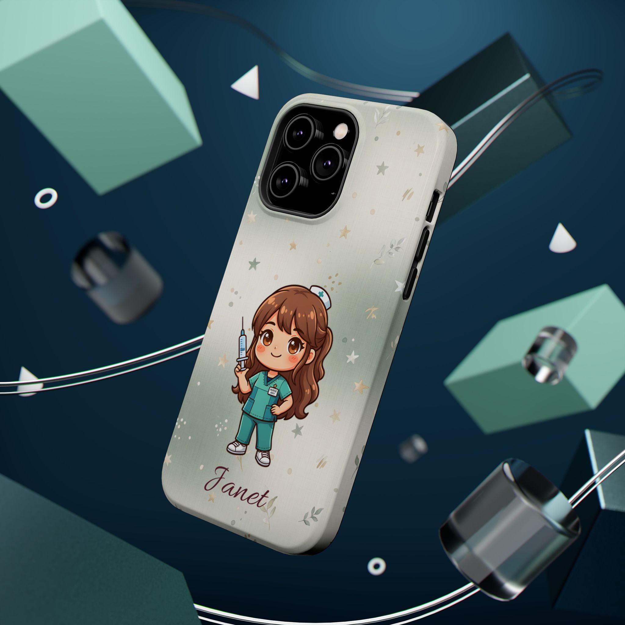 Personalized Nurse with Syringe Phone Case — Wireless Charging Cover