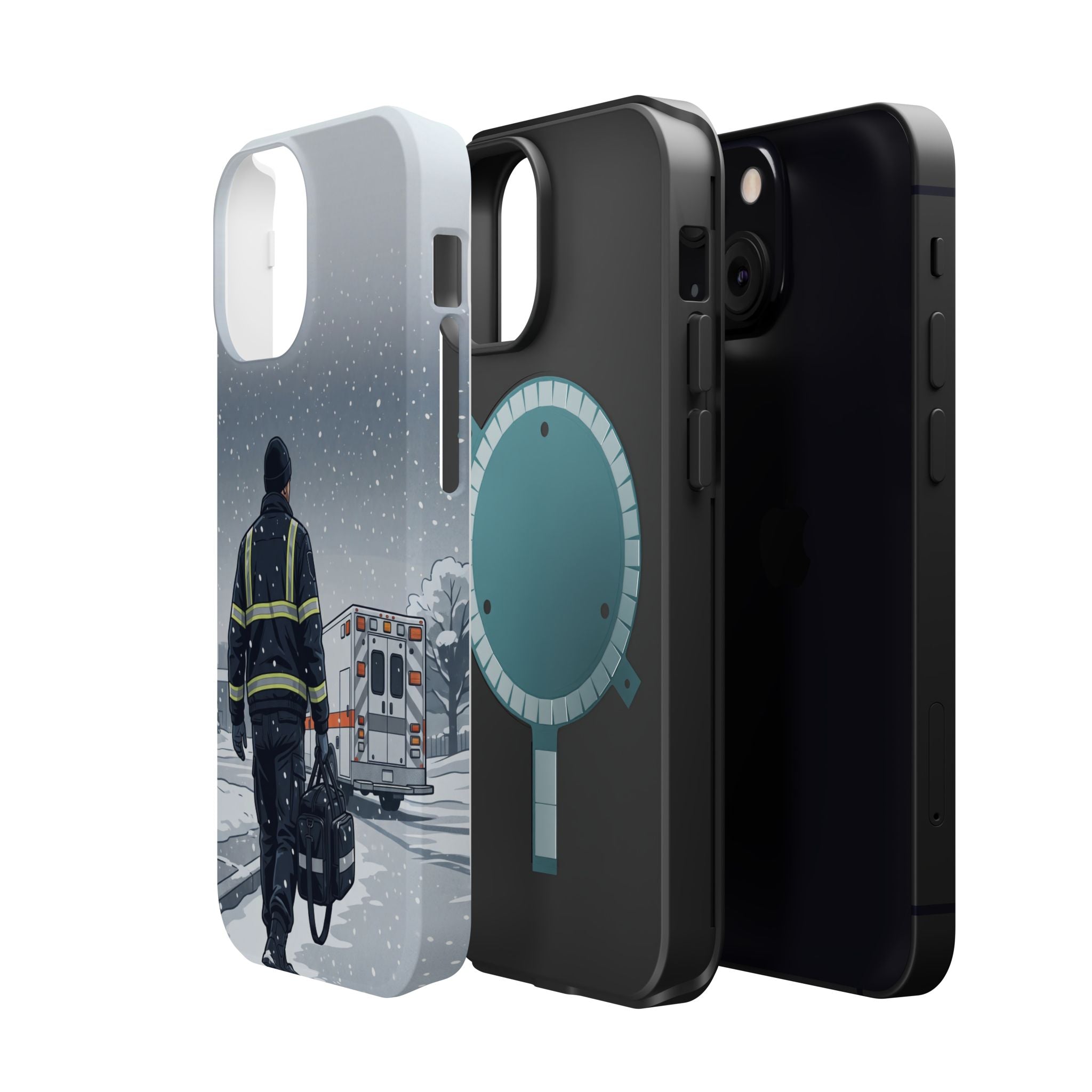 Bold Paramedic/EMT Portrait Phone Case — Magnetic Wireless Charging Cover