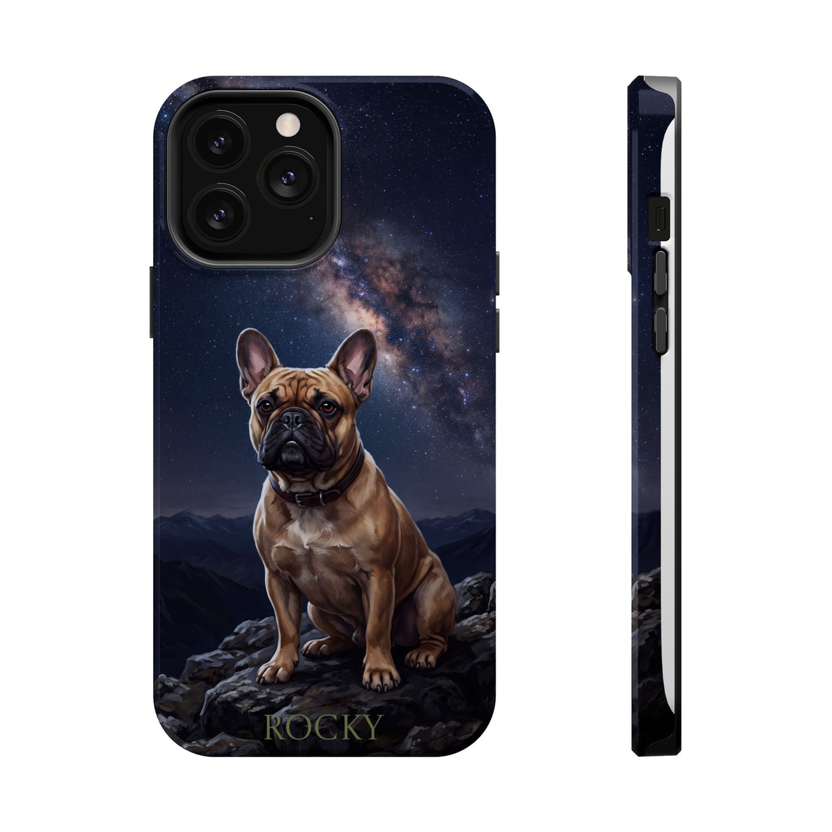 Personalized French Bulldog Starry Night Sky Phone Case — Wireless Charging Cover