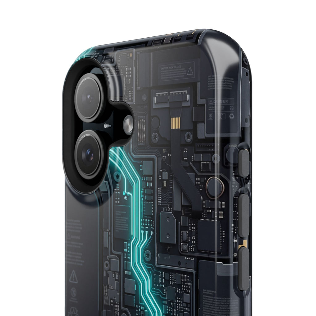 Cyan Bolt Electrician Phone Case — Electric Circuit Wireless Charging Cover