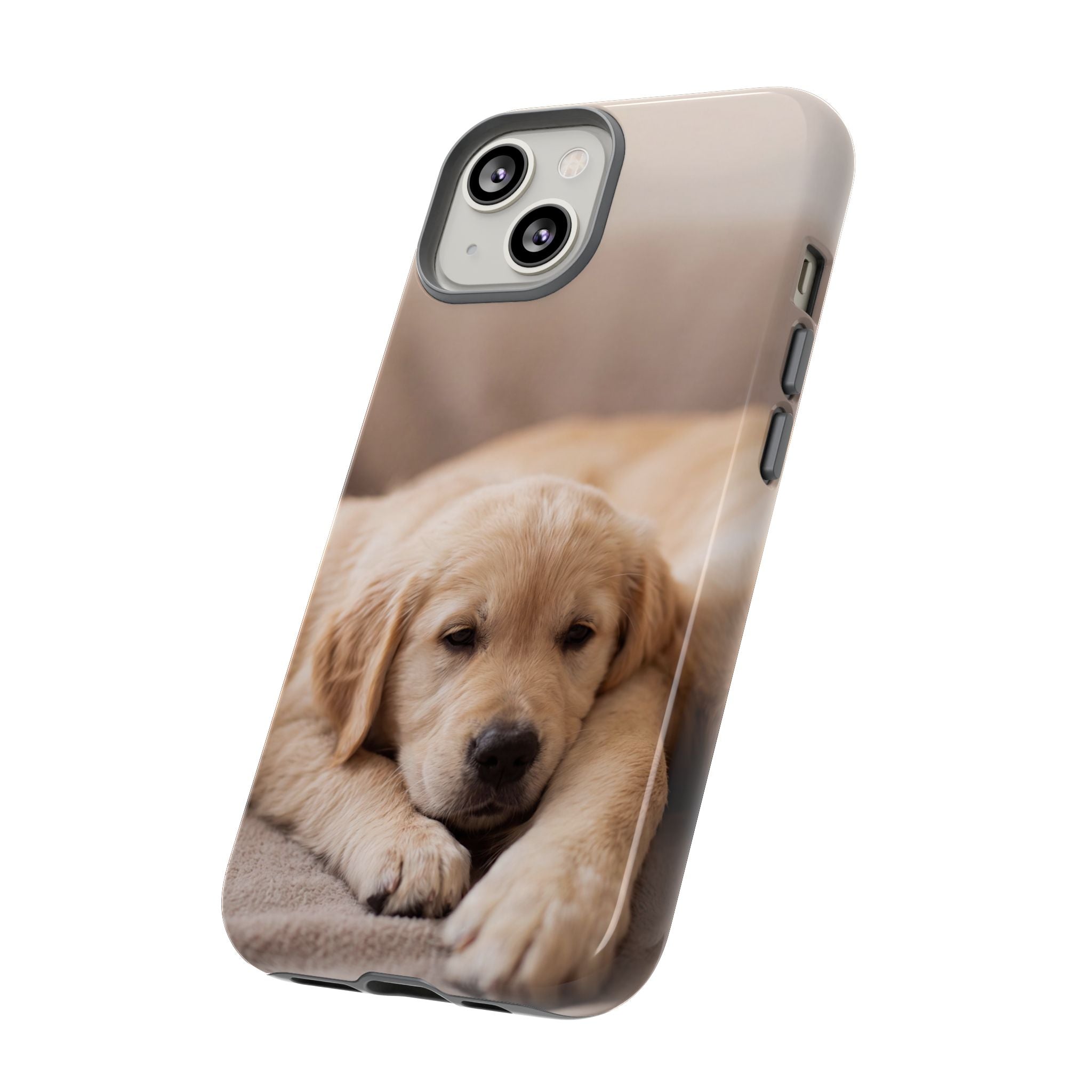 Sleepy Golden Retriever Puppy Phone Case | Cozy Cuddly Puppy Portrait | Samsung & iPhone