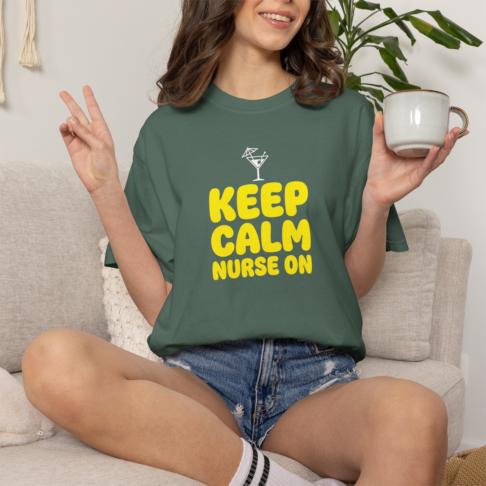 Nurse T-Shirt - "Keep Calm Nurse On" Funny Nursing Quote Unisex Tee, Nurse Appreciation Gift