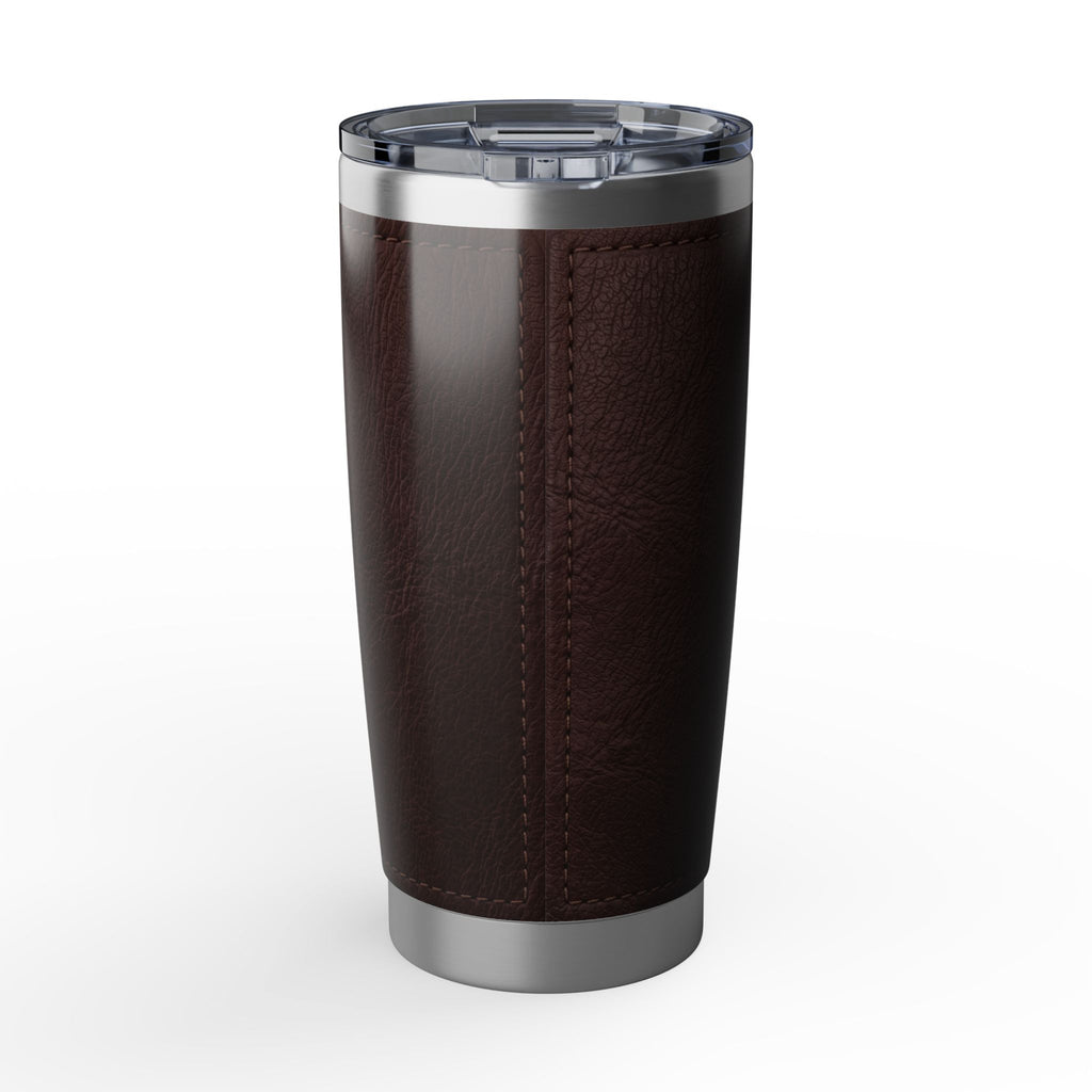 Electrician Dad Tumbler – "Voltage & Family" Leather Crest Design 20 oz