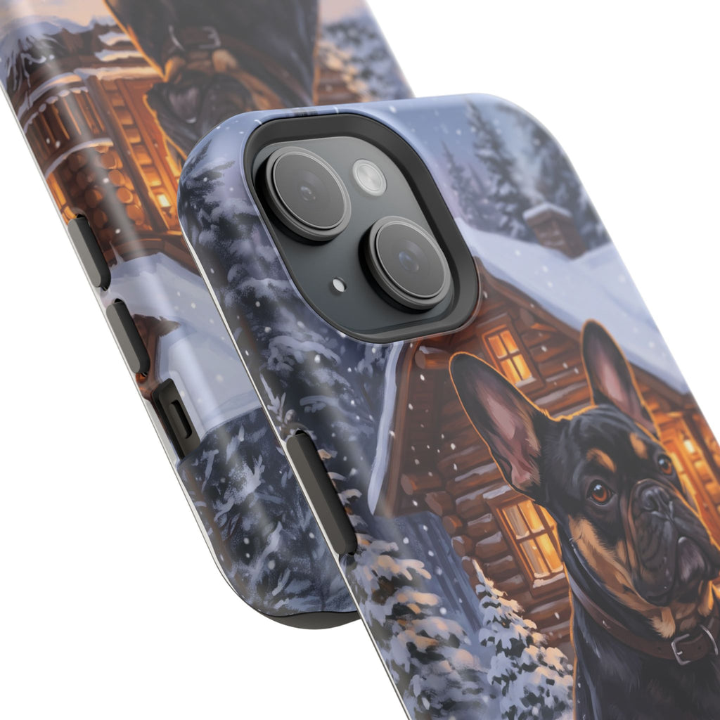 Personalized French Bulldog Cozy Cabin Phone Case — Wireless Charging Cover