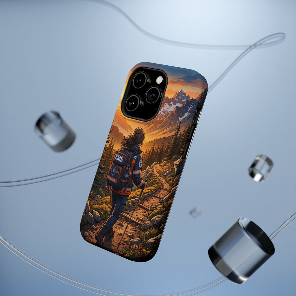 Paramedic/EMT Mountain Phone Case — Magnetic Wireless Charging Cover