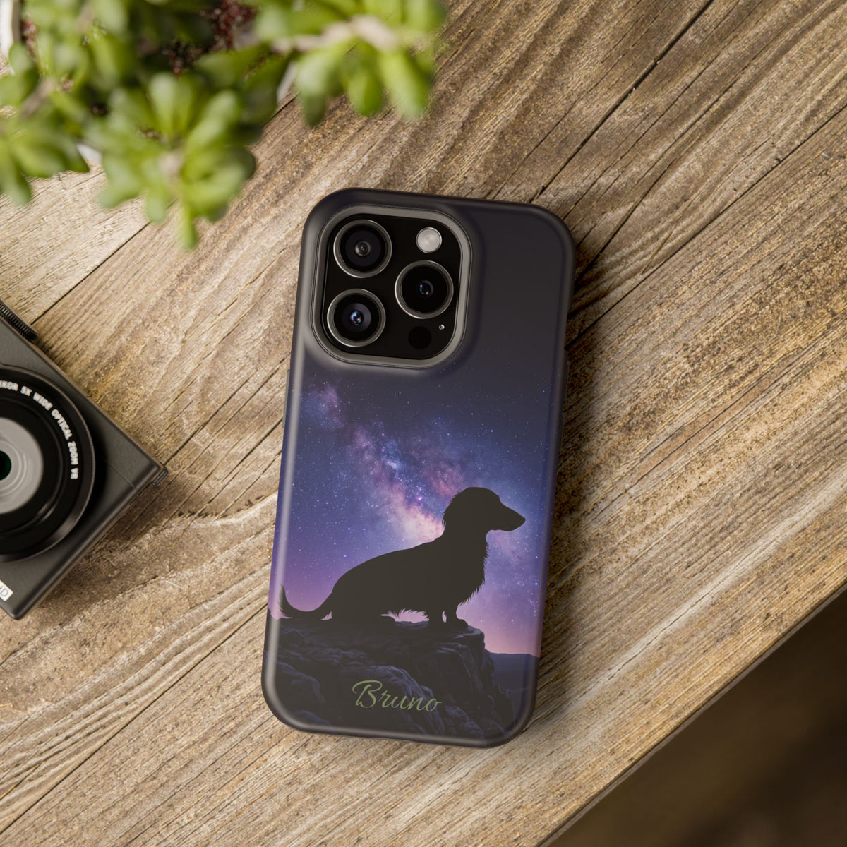 Personalized Dachshund Starry Night Phone Case — Wireless Charging Cover