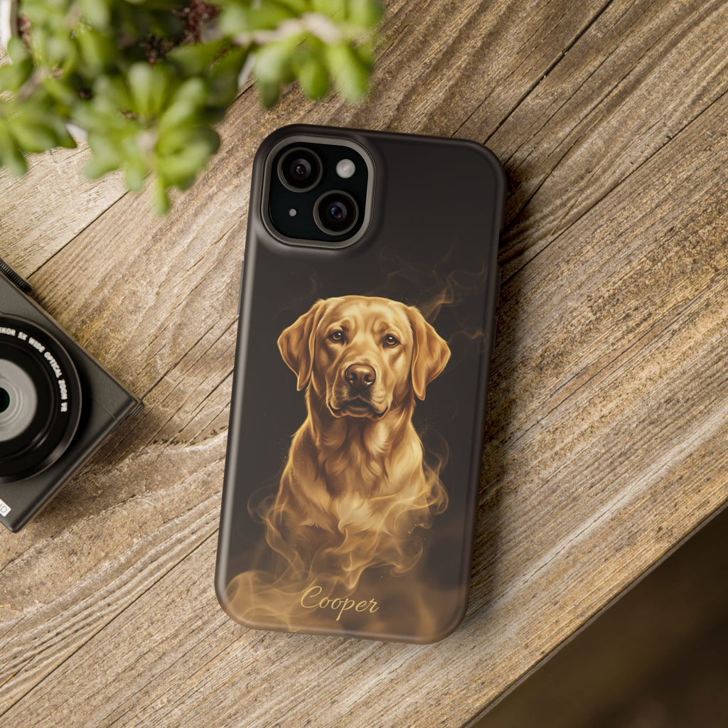 Personalized Gold Smoke Labrador Phone Case — Tough Magnetic Case with Wireless Charging