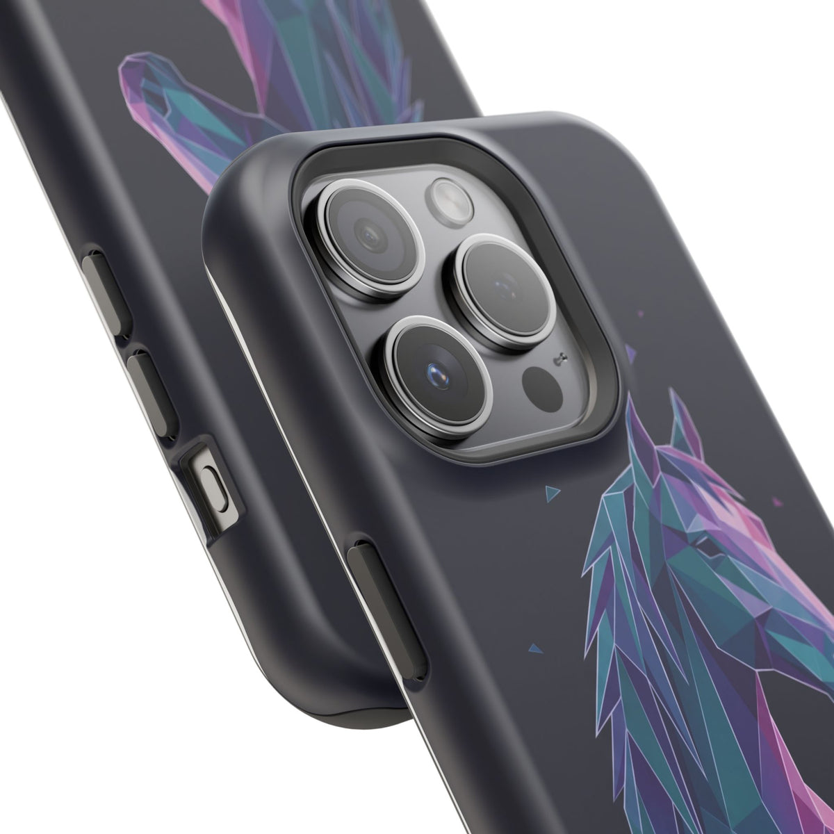 Personalized Geometric Horse Phone Case — Tough Magnetic Case with Wireless Charging