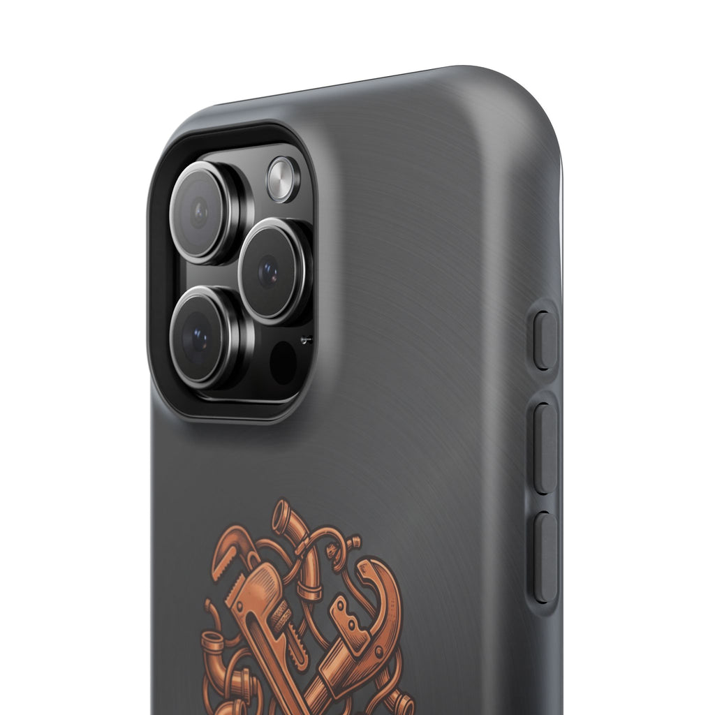 Crafted to Last Phone Case — Crossed Wrenches Wireless Charging Cover