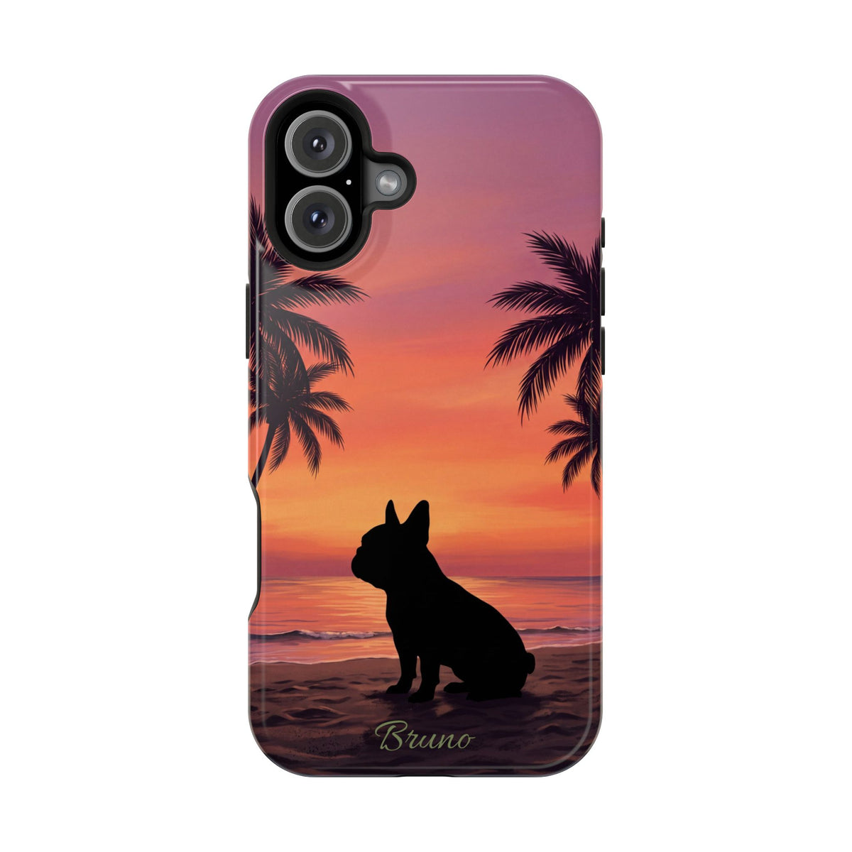 Personalized French Bulldog Tropical Beach Phone Case — Wireless Charging Cover