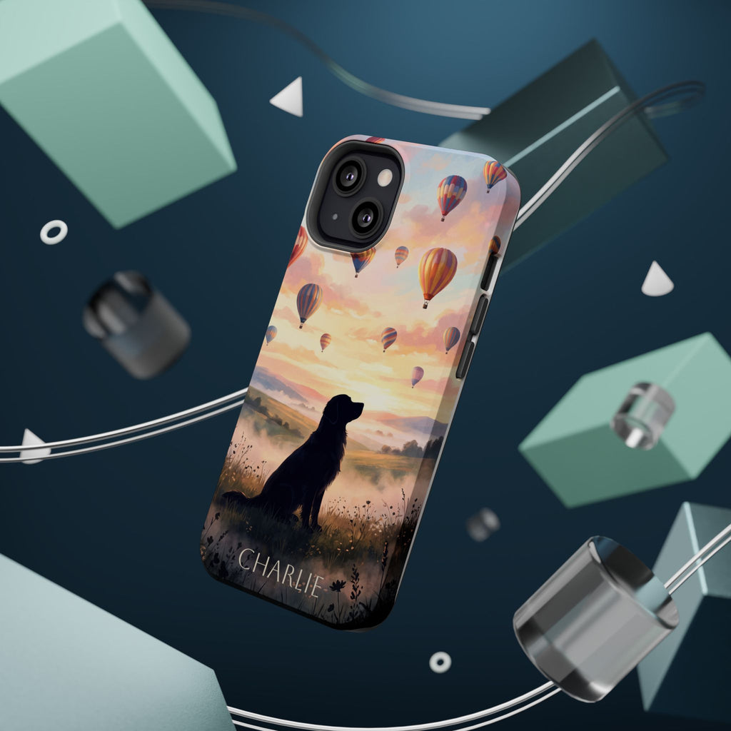 Personalized Golden Retriever Hot Air Balloon Phone Case — Wireless Charging Cover
