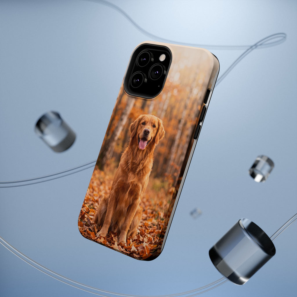 Autumn Golden Retriever Phone Case — Impact-Resistant Wireless Charging Cover