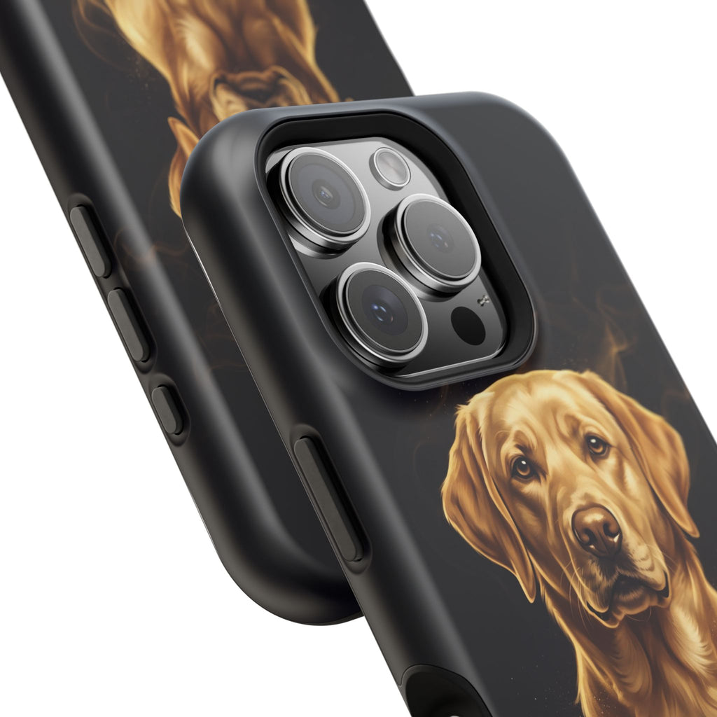 Personalized Gold Smoke Labrador Phone Case — Tough Magnetic Case with Wireless Charging