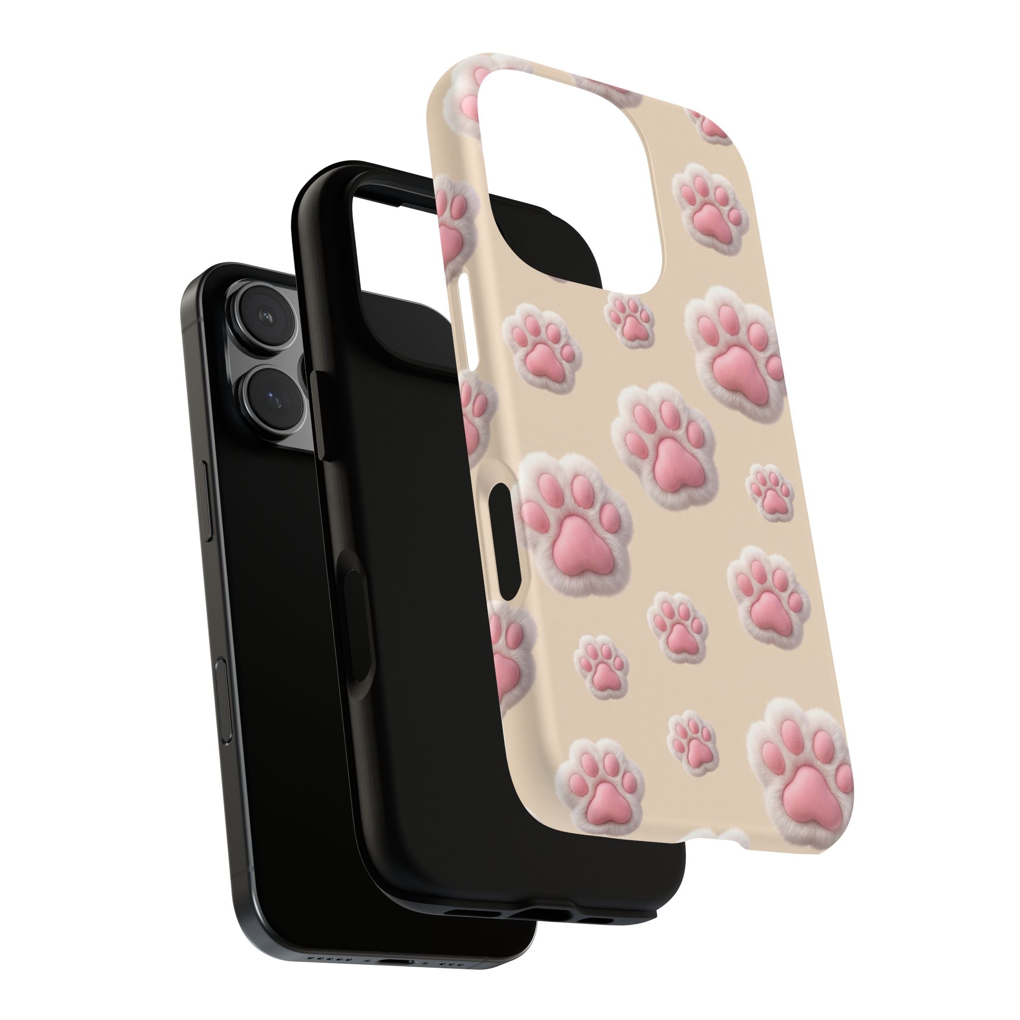 Golden Retriever Paw Print Phone Case | Cute Pink Paw Pattern for Dog Lovers | iPhone & Samsung