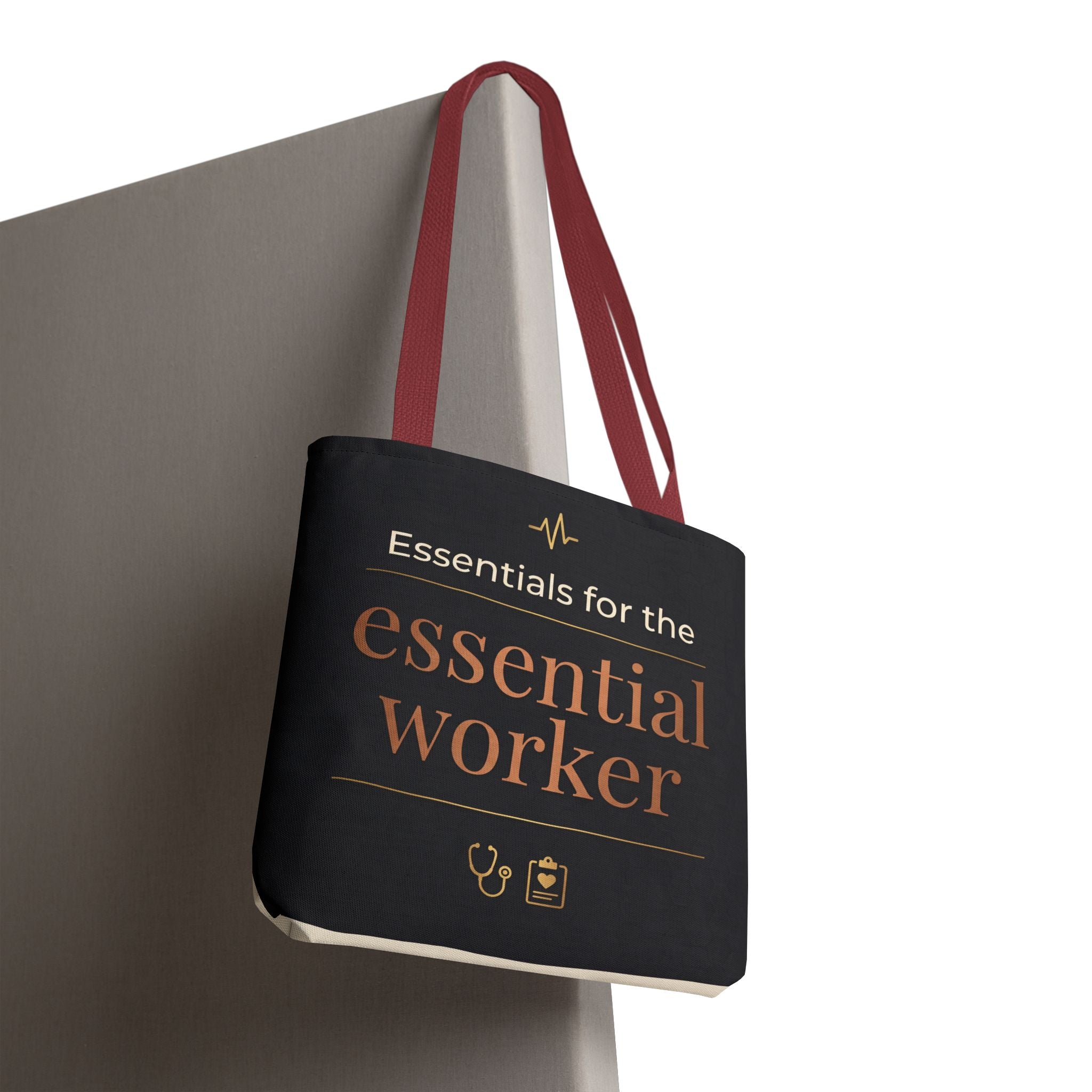 Essentials for the Essential Worker Tote | Healthcare Worker Gift Tote Bag | Nurse Doctor Appreciation Gift | Premium Polyester Carry-All
