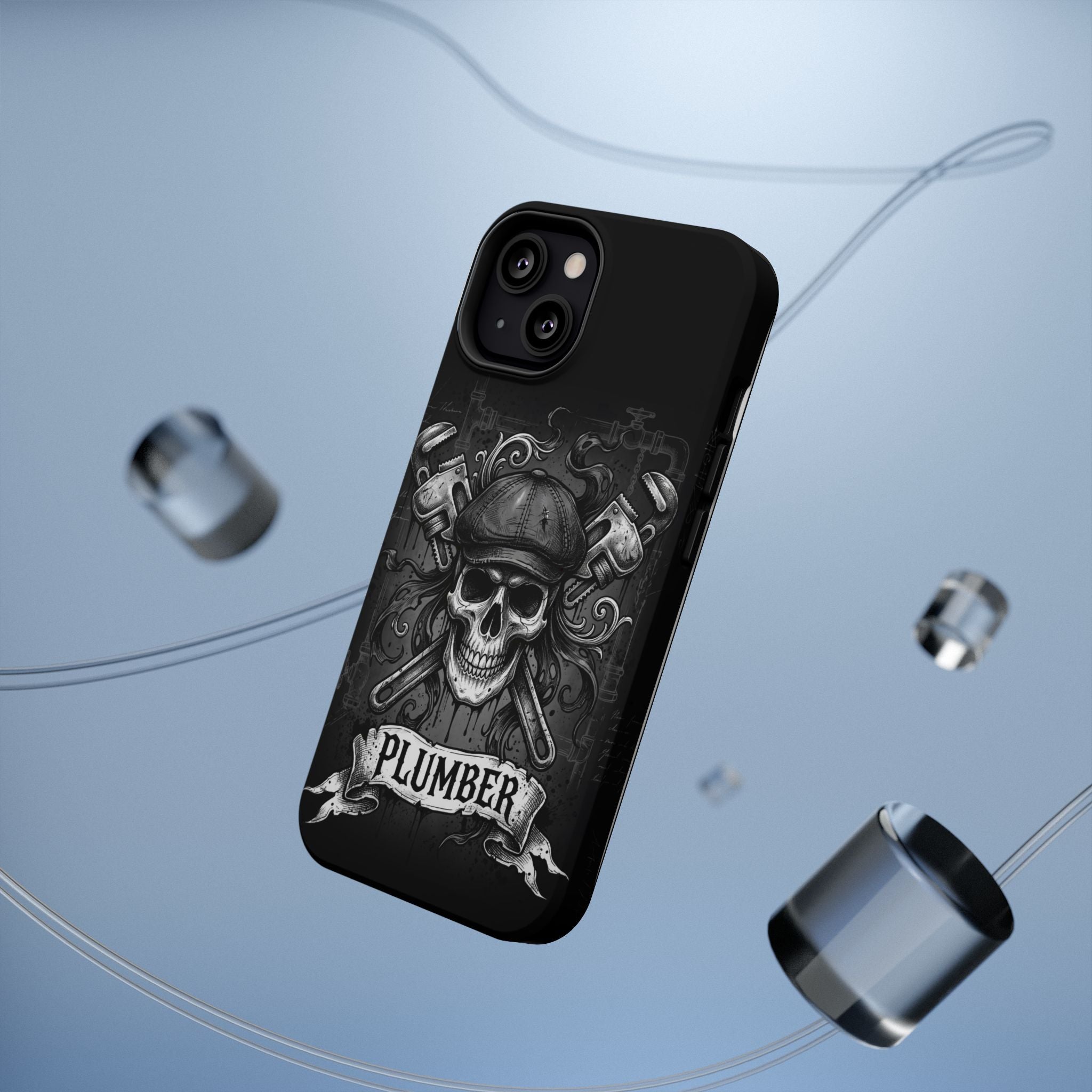 Skull & Wrenches Plumber Phone Case — Wireless Charging Cover