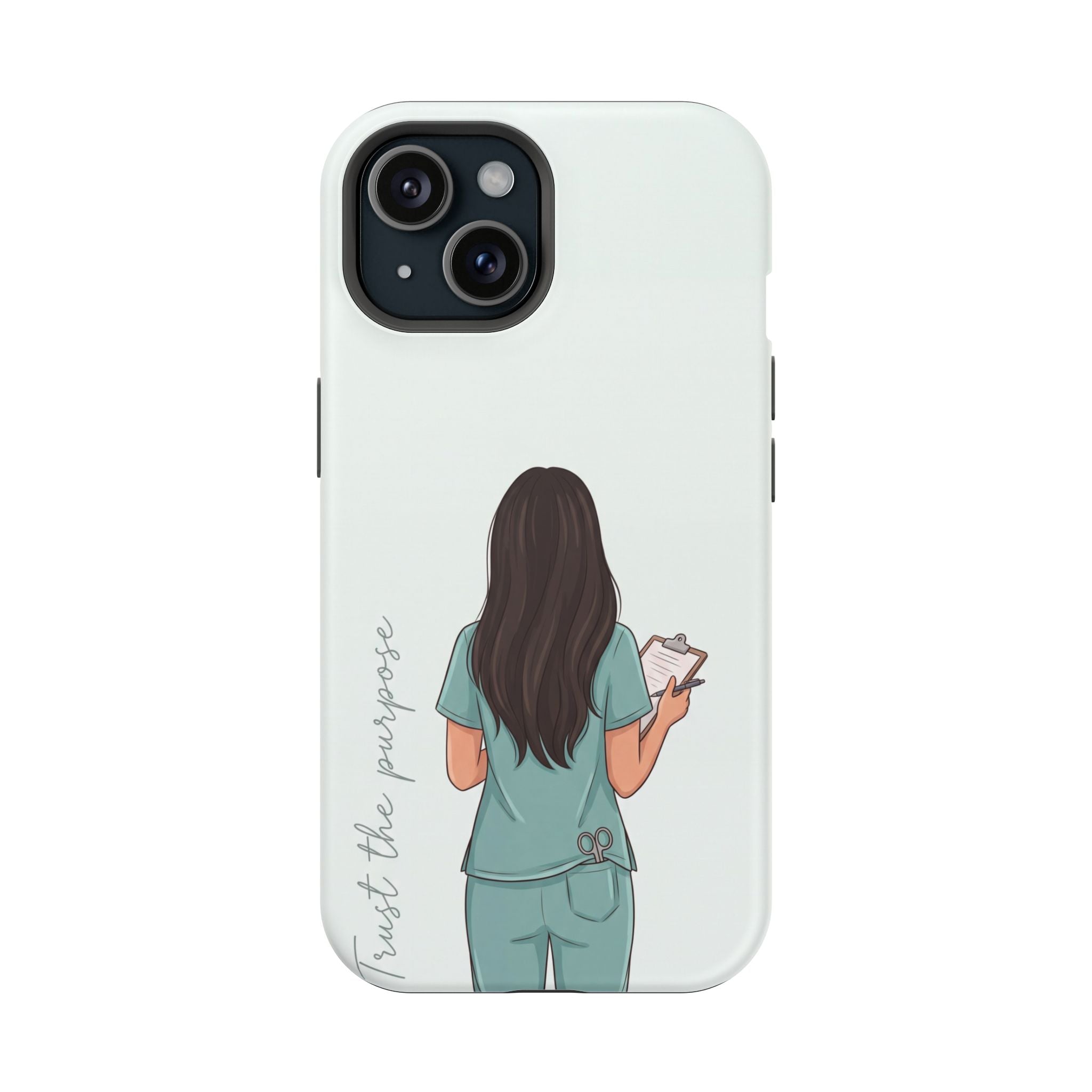 Nurse Illustration Phone Case — Impact-Resistant Wireless Charging Cover