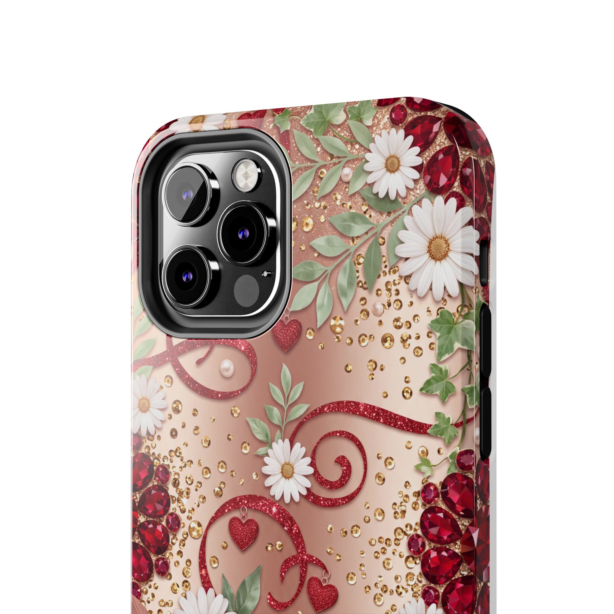Personalized Teacher Phone Case — Custom Name and Message - Floral Jeweled Design