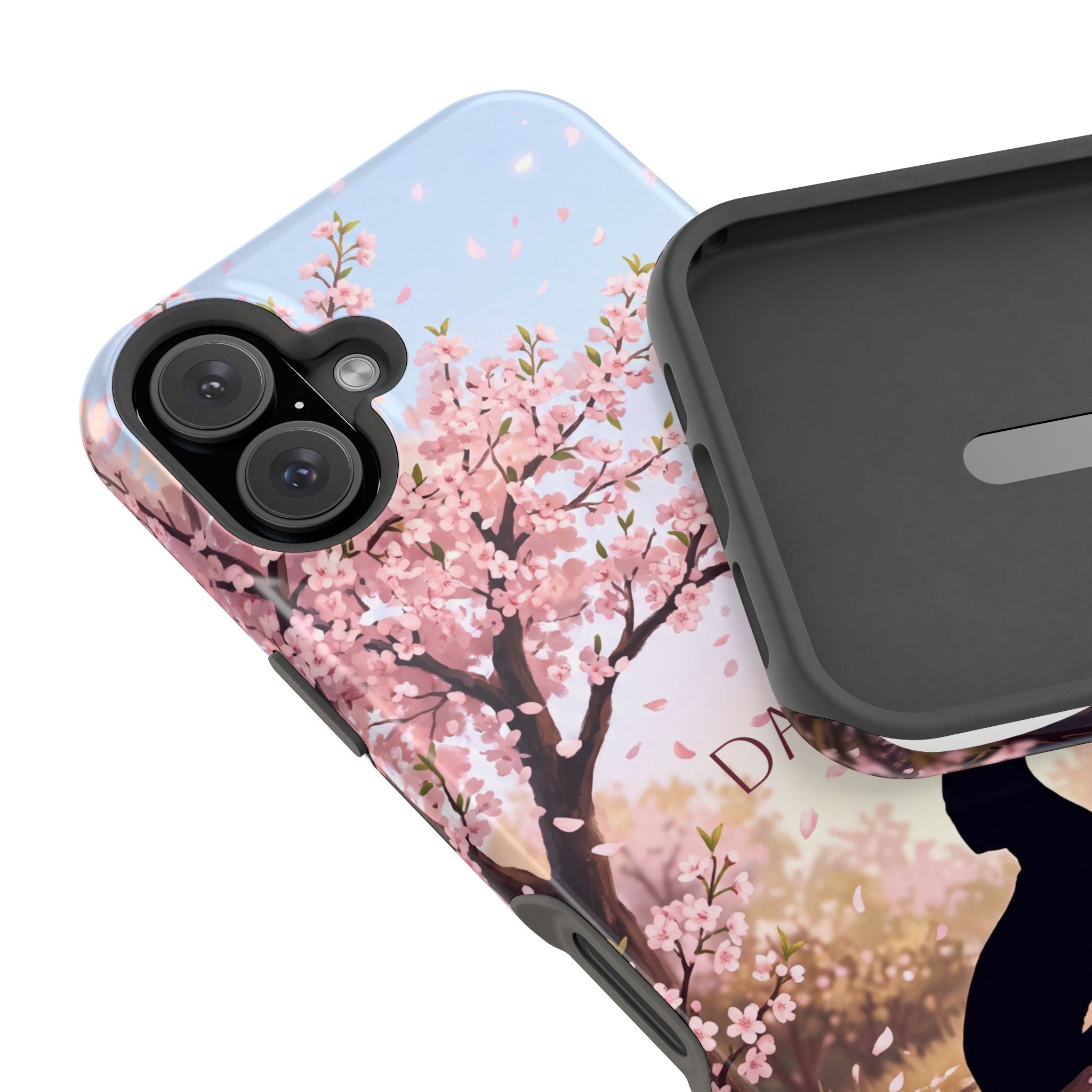 Personalized Dachshund Cherry Blossom Phone Case — Wireless Charging Cover